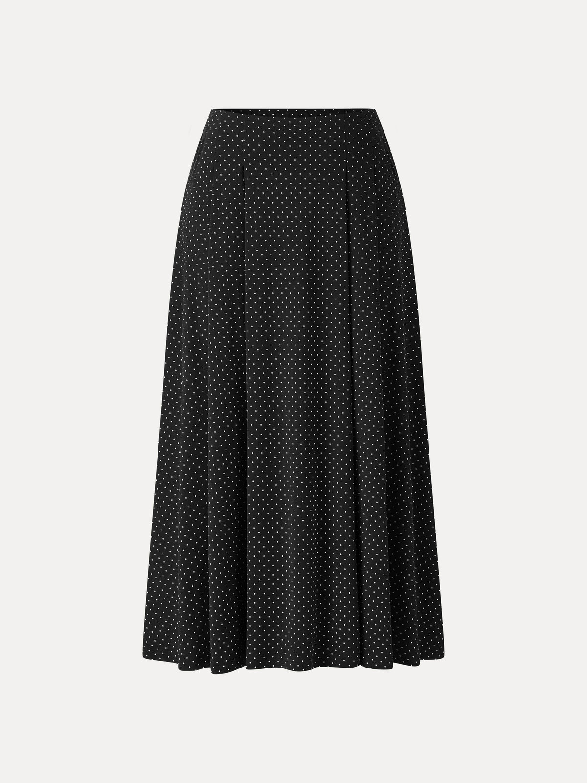 Polka Dots Flared Midi Skirt with Pockets