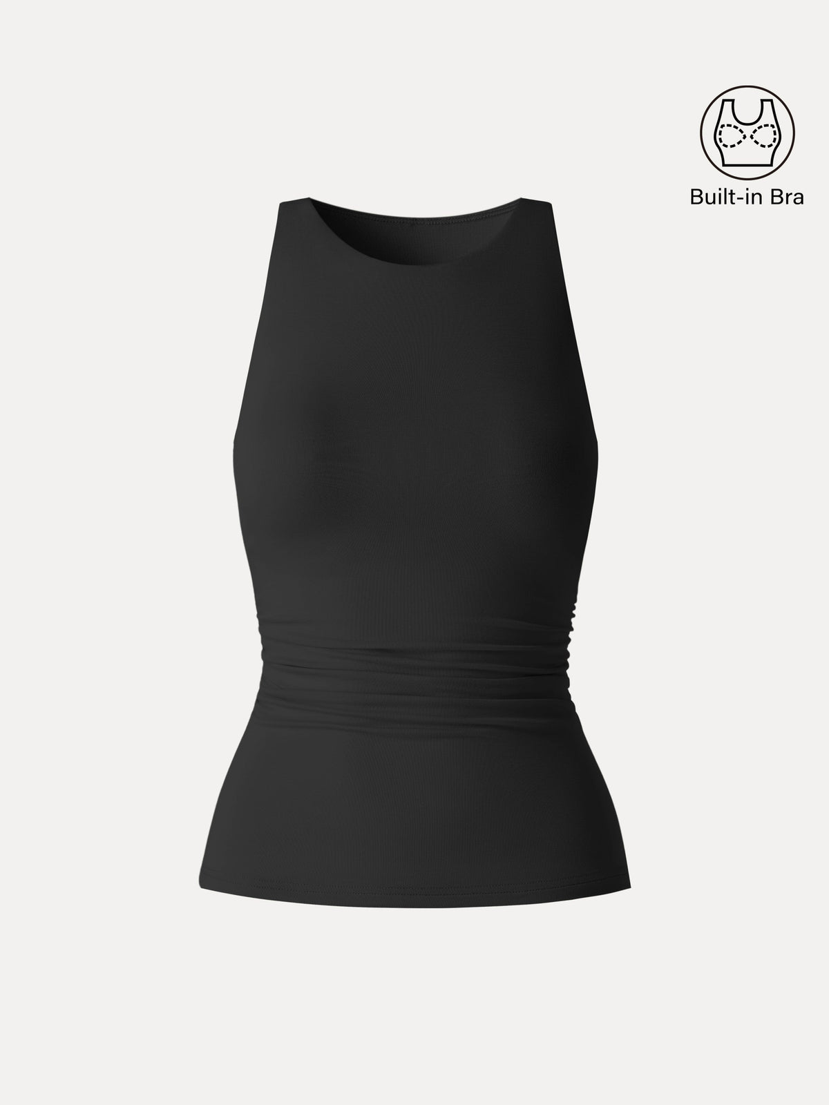 Back Smoothing Ruched Sleeveless Bandless Bra Top