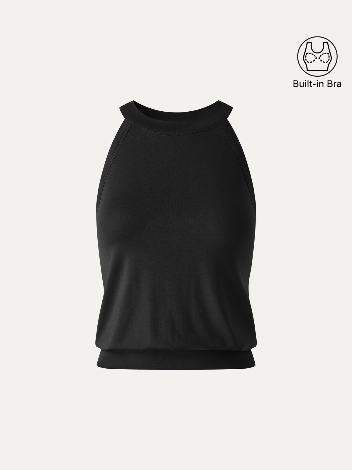 Top Bra a Collo Halter con Orlo a Fascia