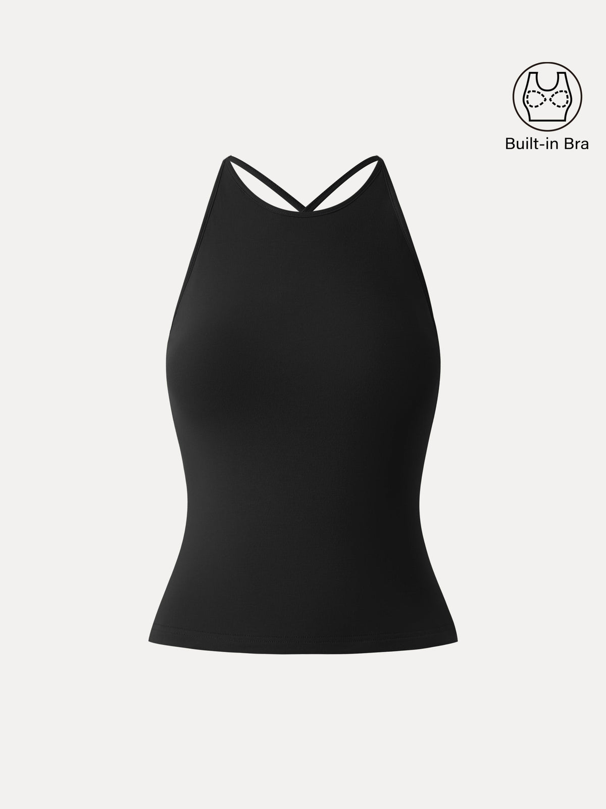 SkinKiss Round Neck Cross-Back Bandless Bra Top