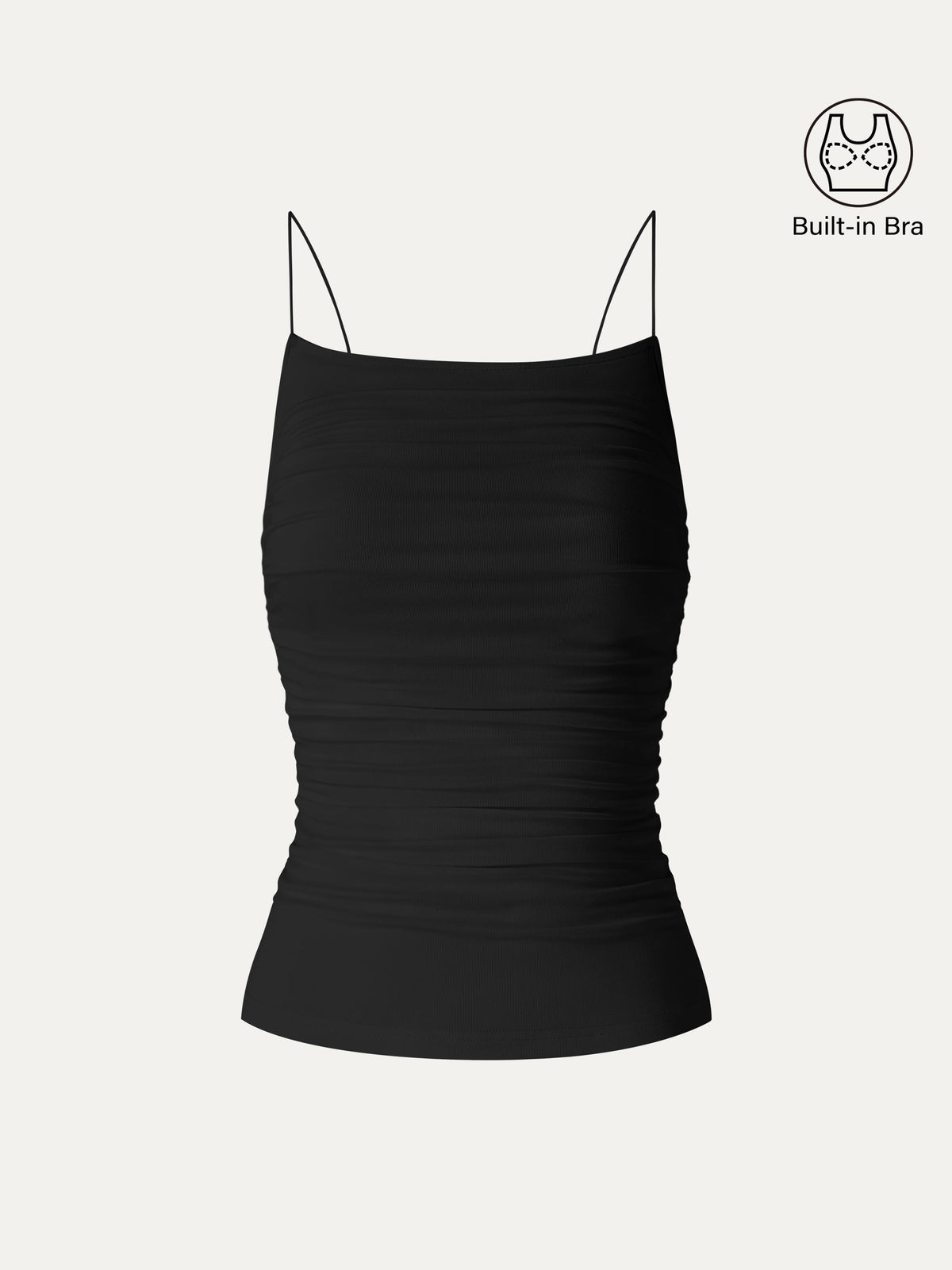 SkinKiss Square Neck Ruched Spaghetti Bra Top