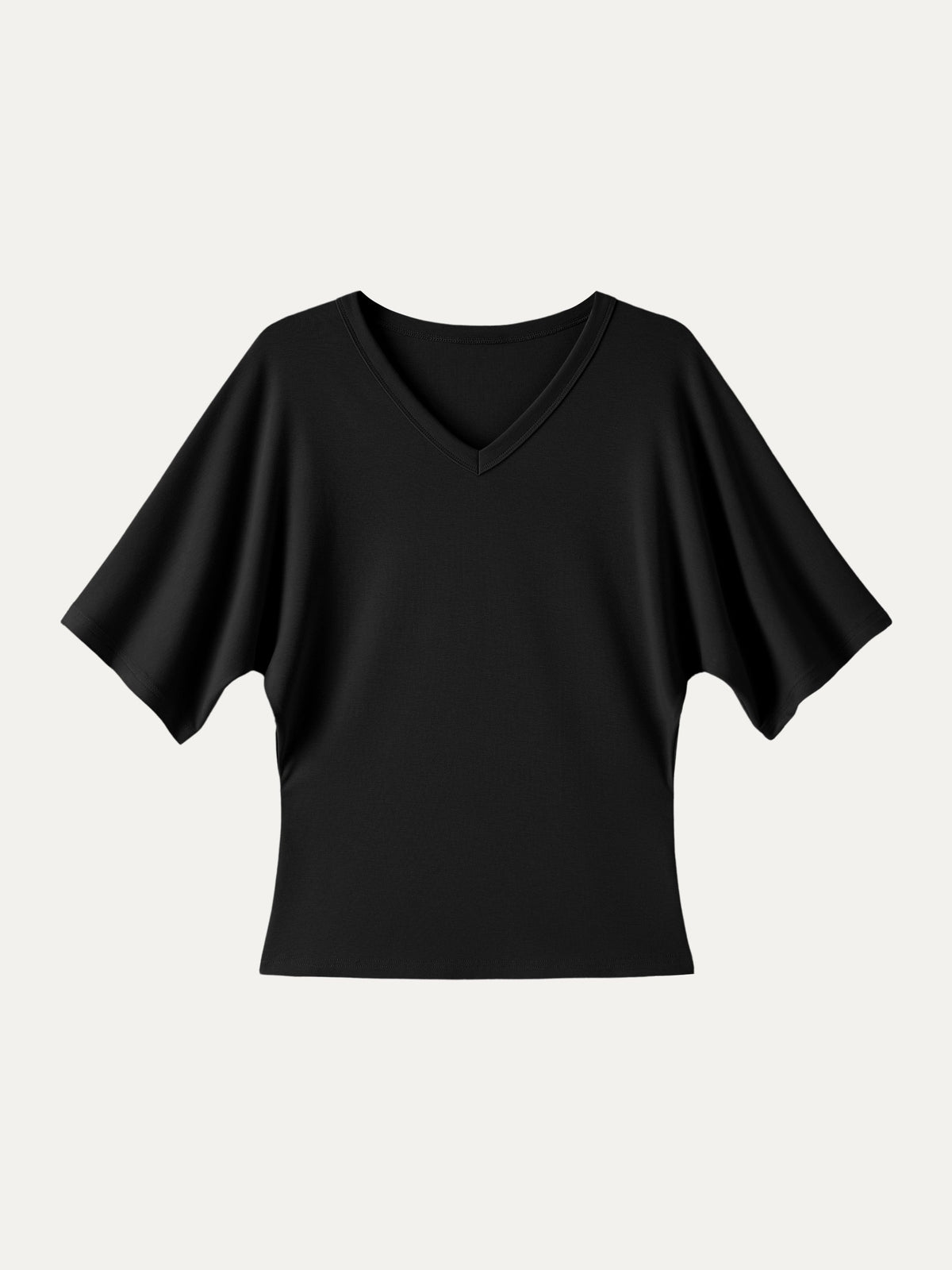 Viscose Cotton V-Neck Waist-Defining Summer Tee