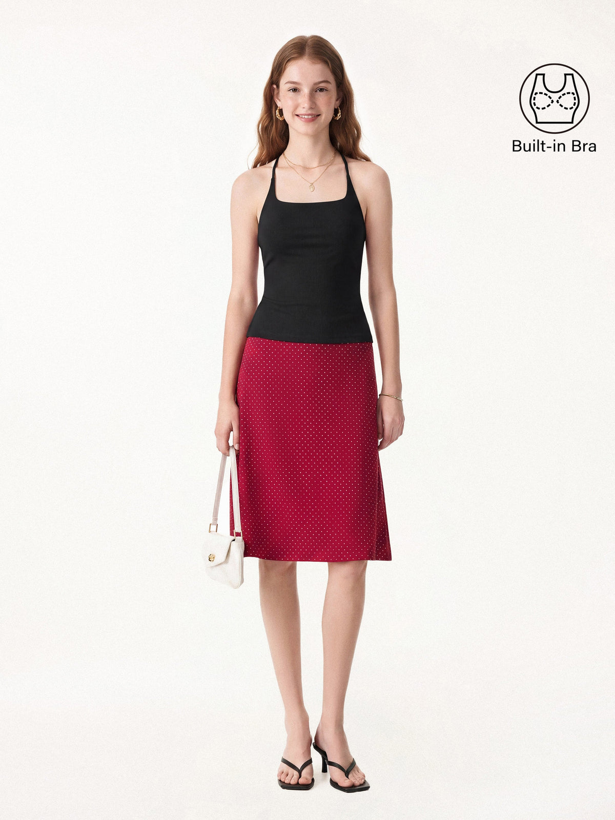 Square Neck Spaghetti Bra Tank