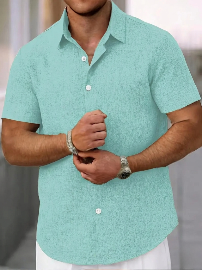 Men's Polo Shirt | Textured Button-Down Regular Fit