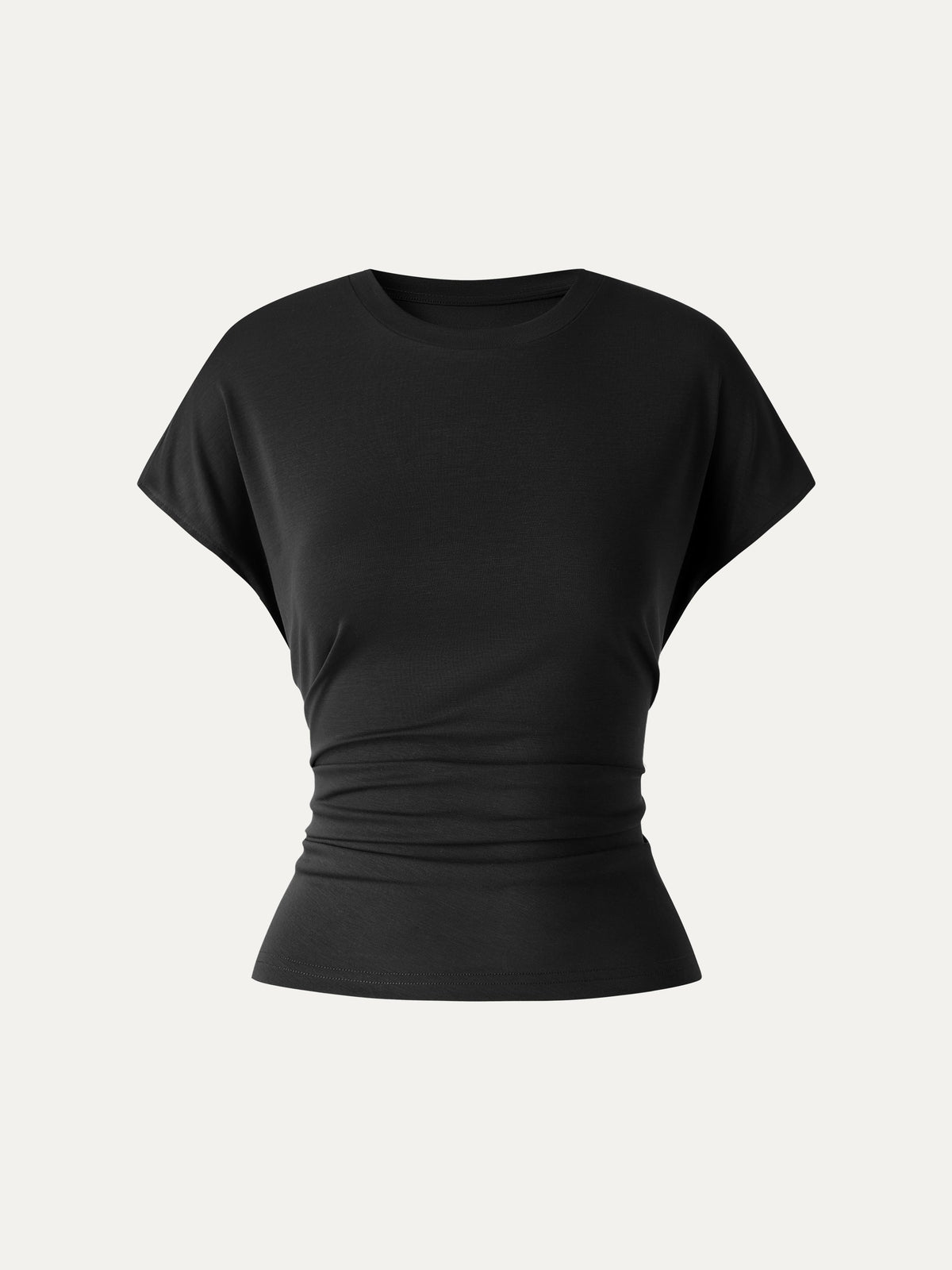 T-Shirt Girocollo con Maniche a Cappuccio