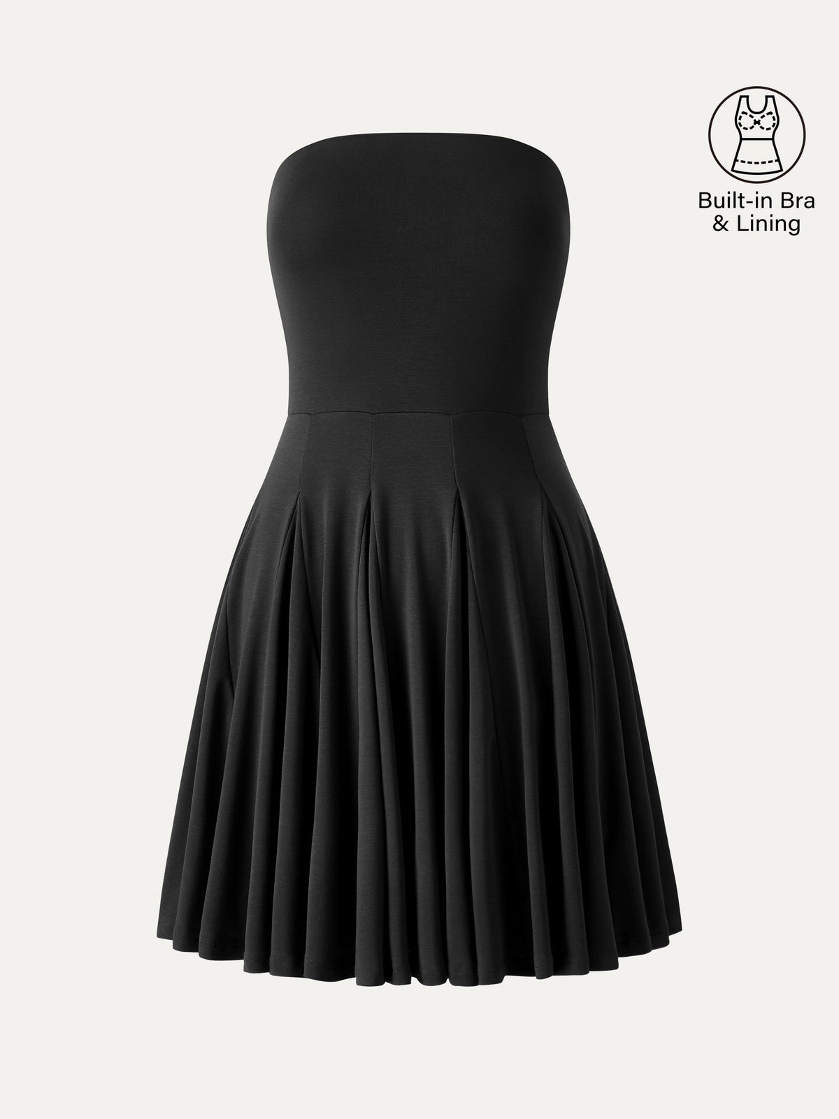 Mini Abito a Fascia con Balza Svasata