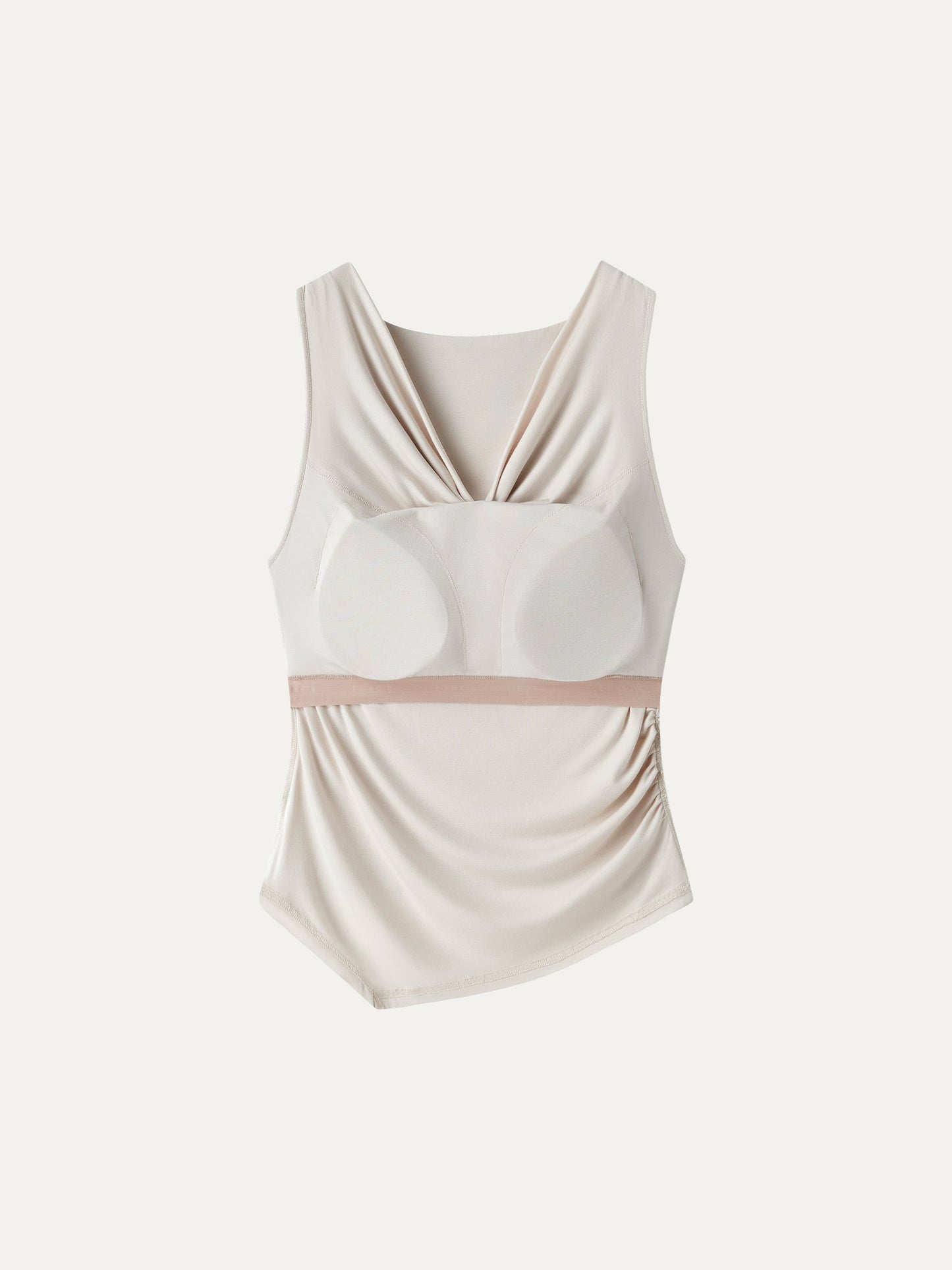 Cowl Neck Asymmetrical Sleeveless Bra Top