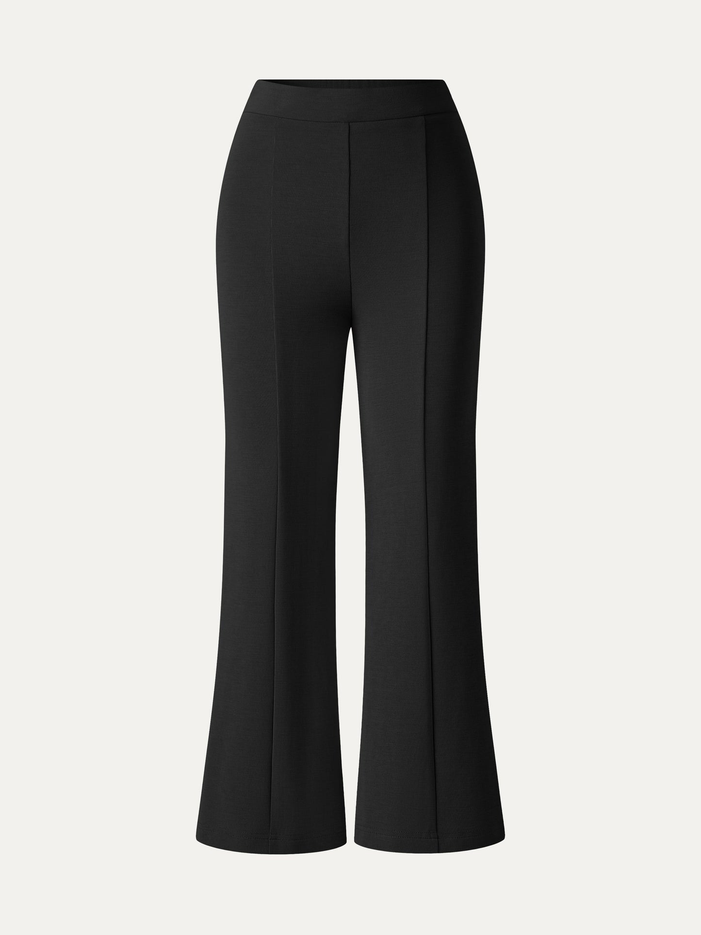 Pantalone Sabbiato a Vita Alta con Gamba Svasata