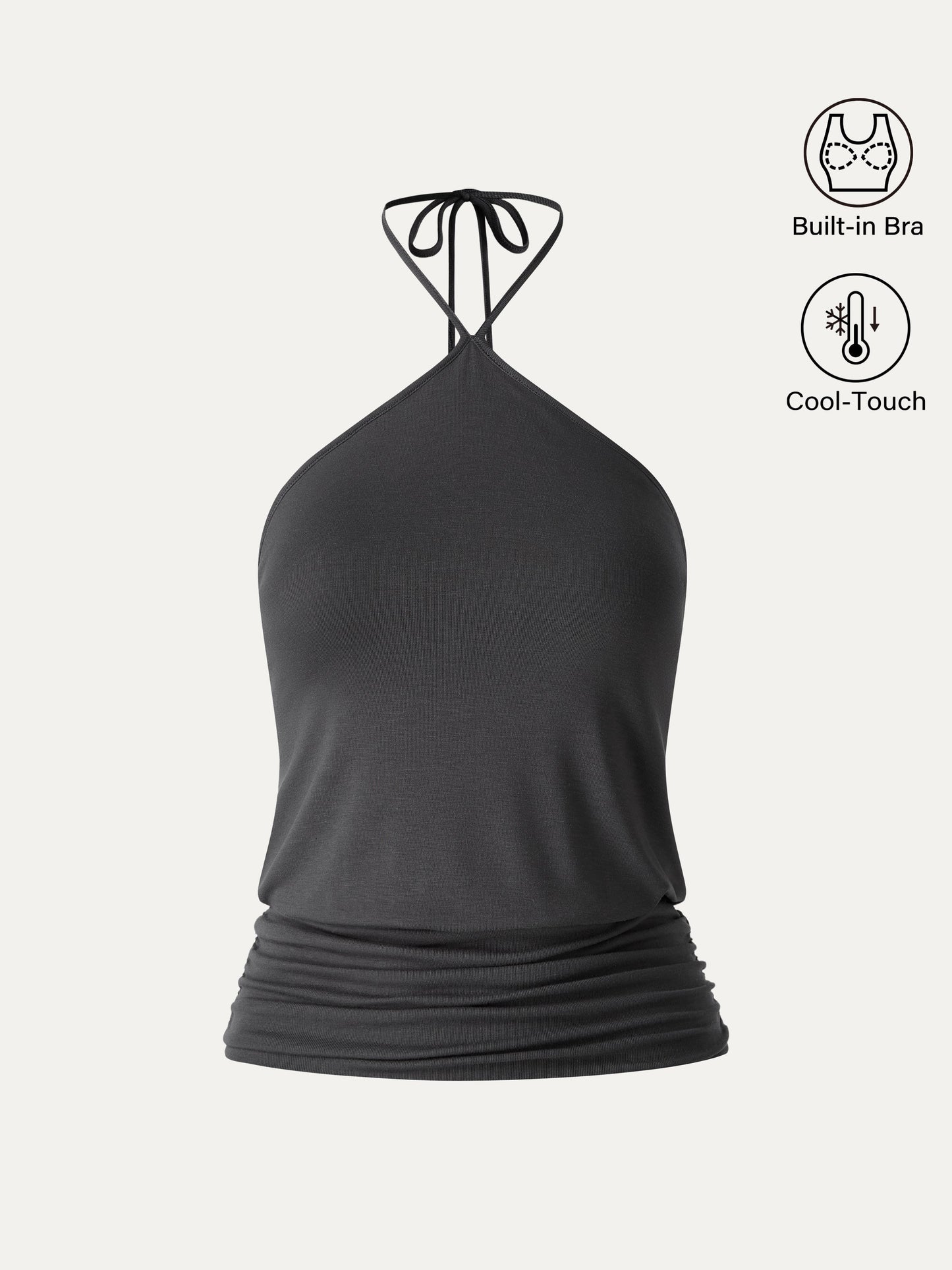 Top Halter con Orlo Arricciato