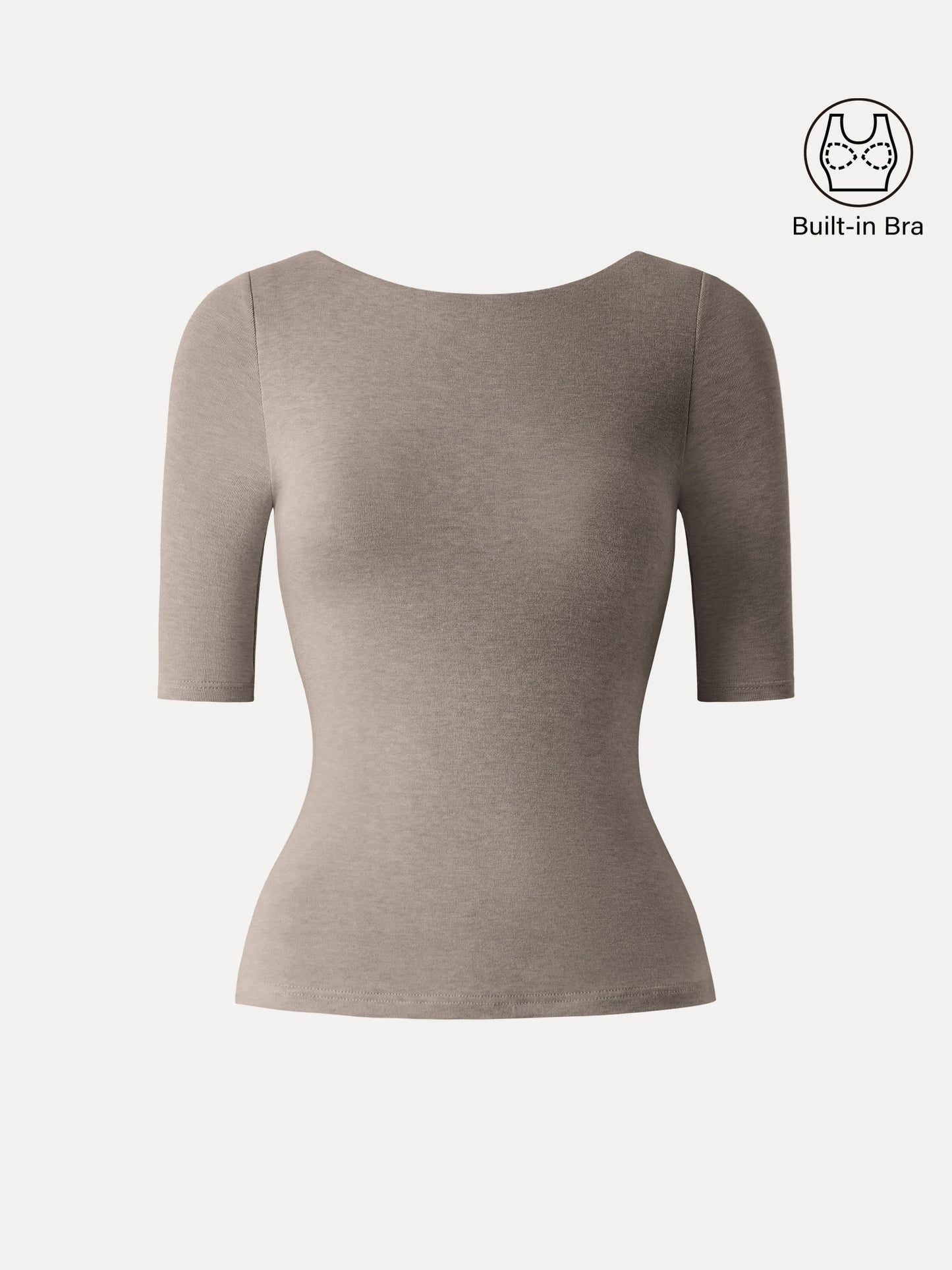 Top in Misto Lyocell e Cashmere a Collo Barchetta