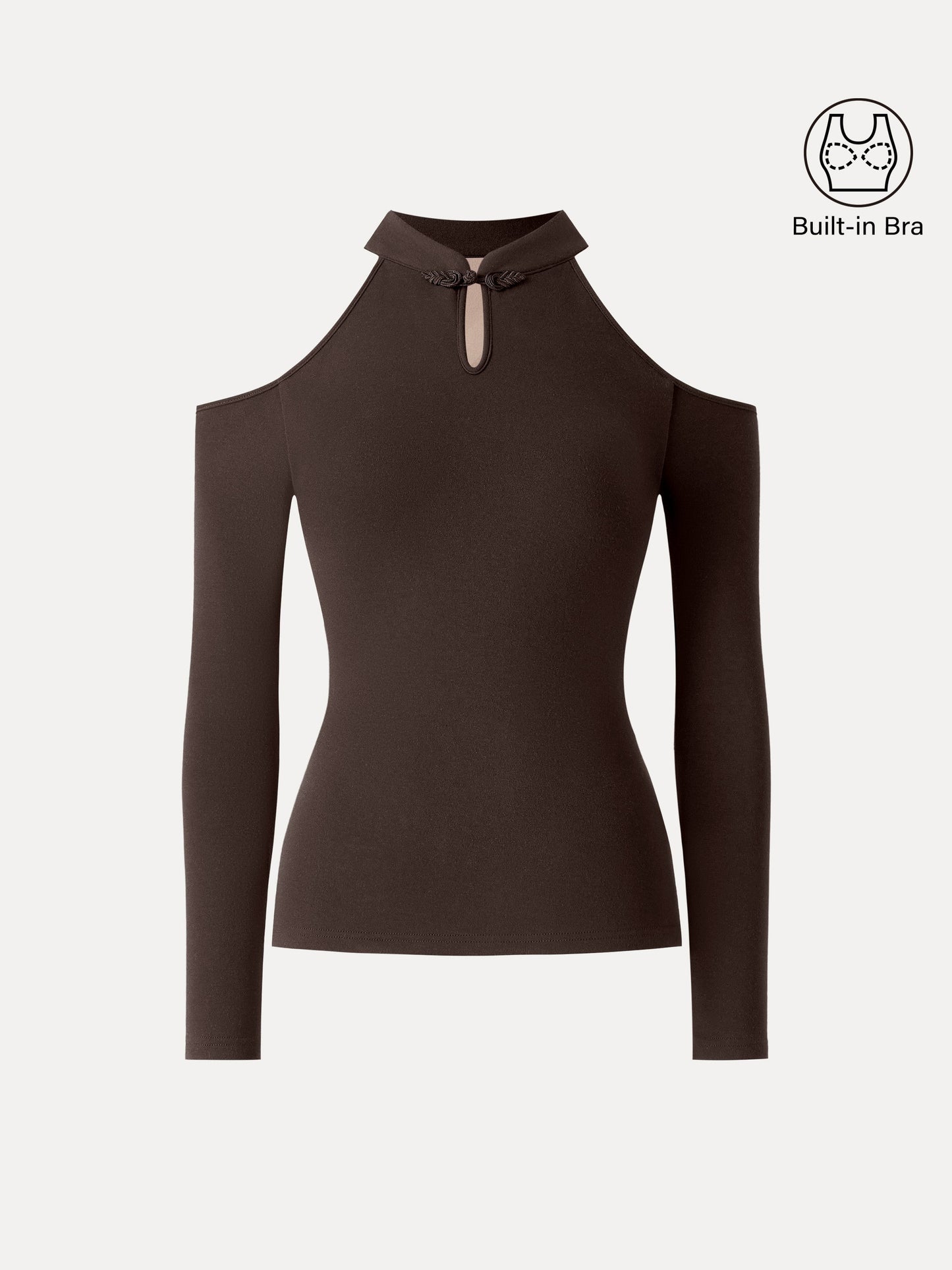 Cutout Shoulder Mandarin Collar Going-out Bra Top Limited Edition