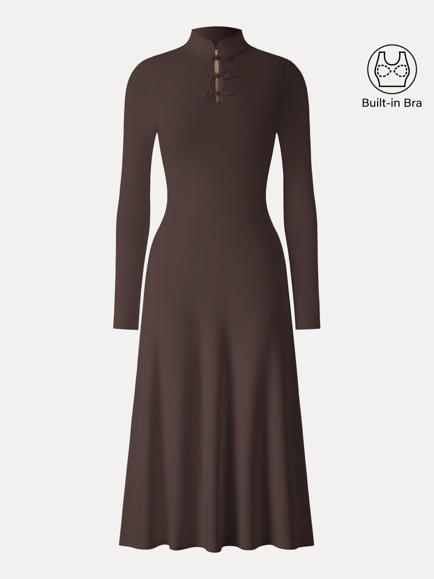 Mandarin Collar Frog Button Midi Bra Dress Limited Edition