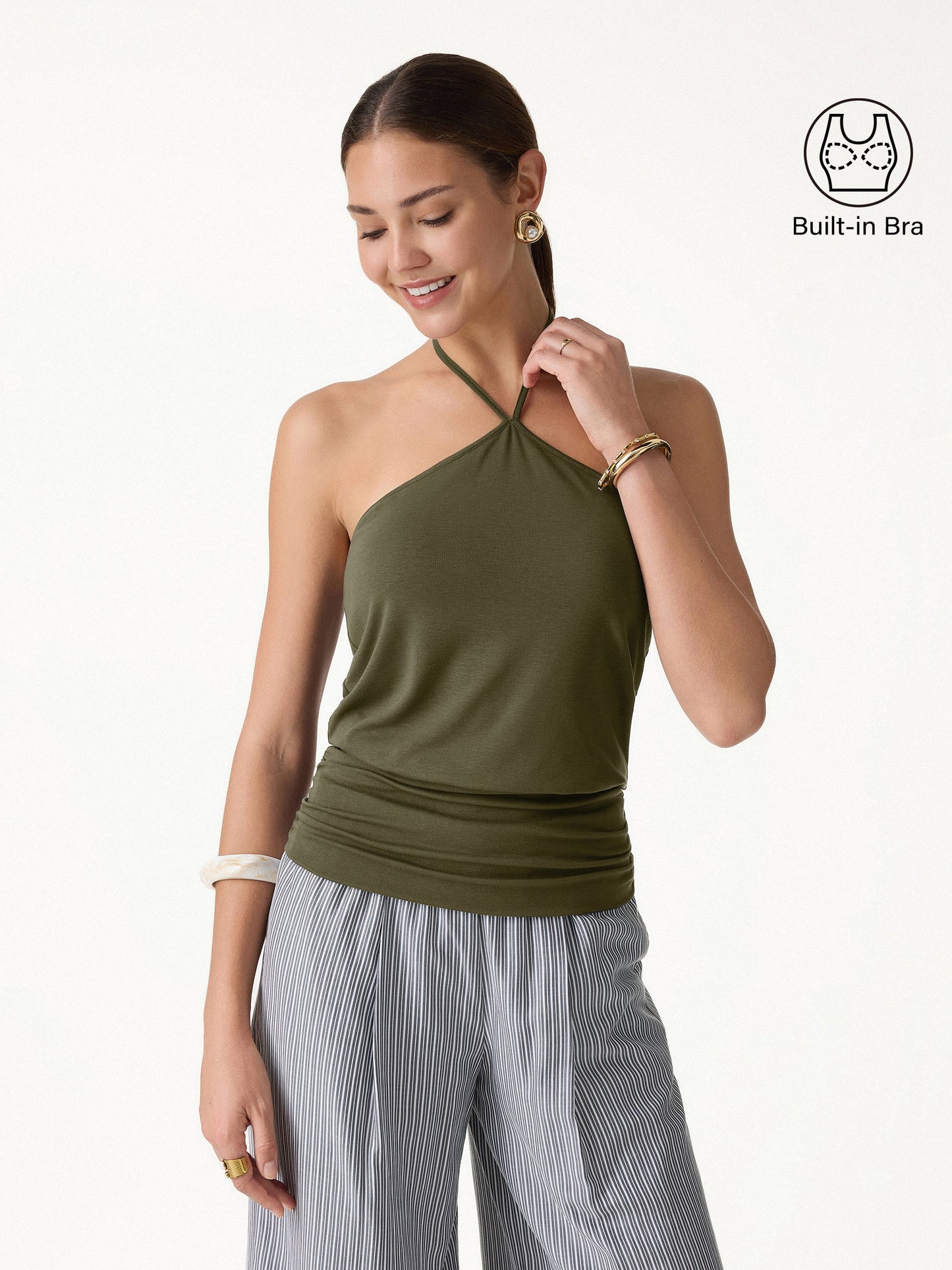 Top Halter con Orlo Arricciato