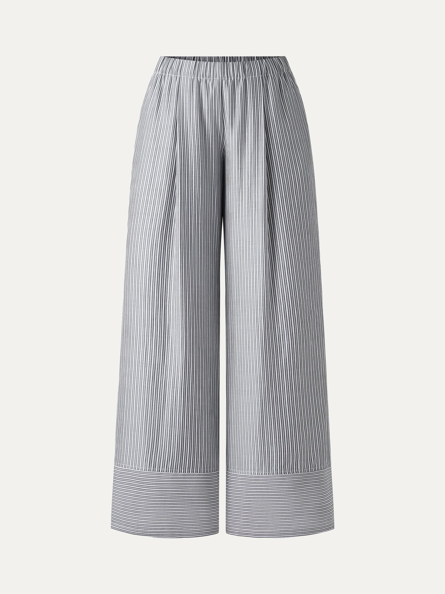 Summer Poplin High-Rise Wide Leg Pants with Pockets