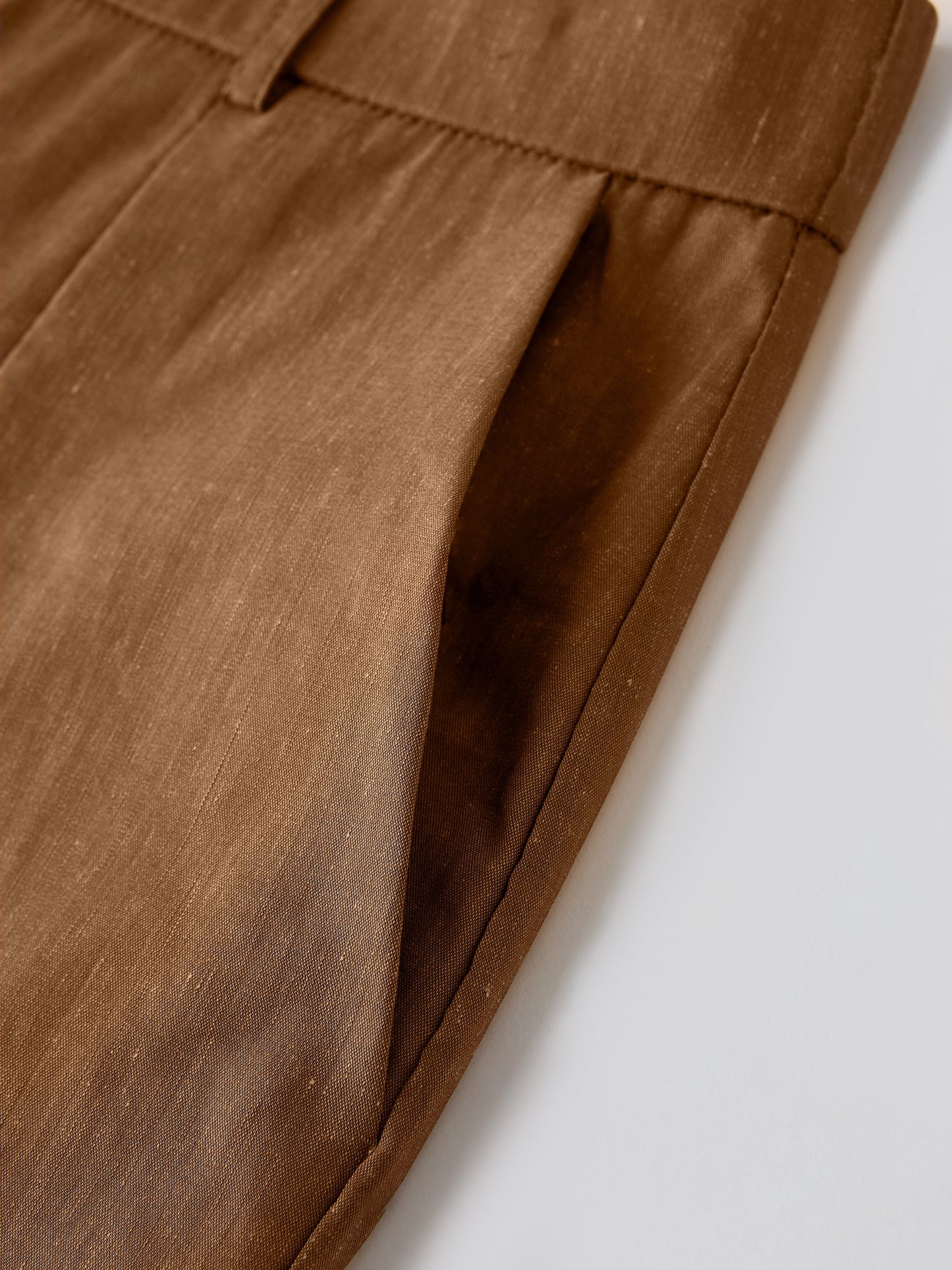 Linen Cropped Wide Leg Pants