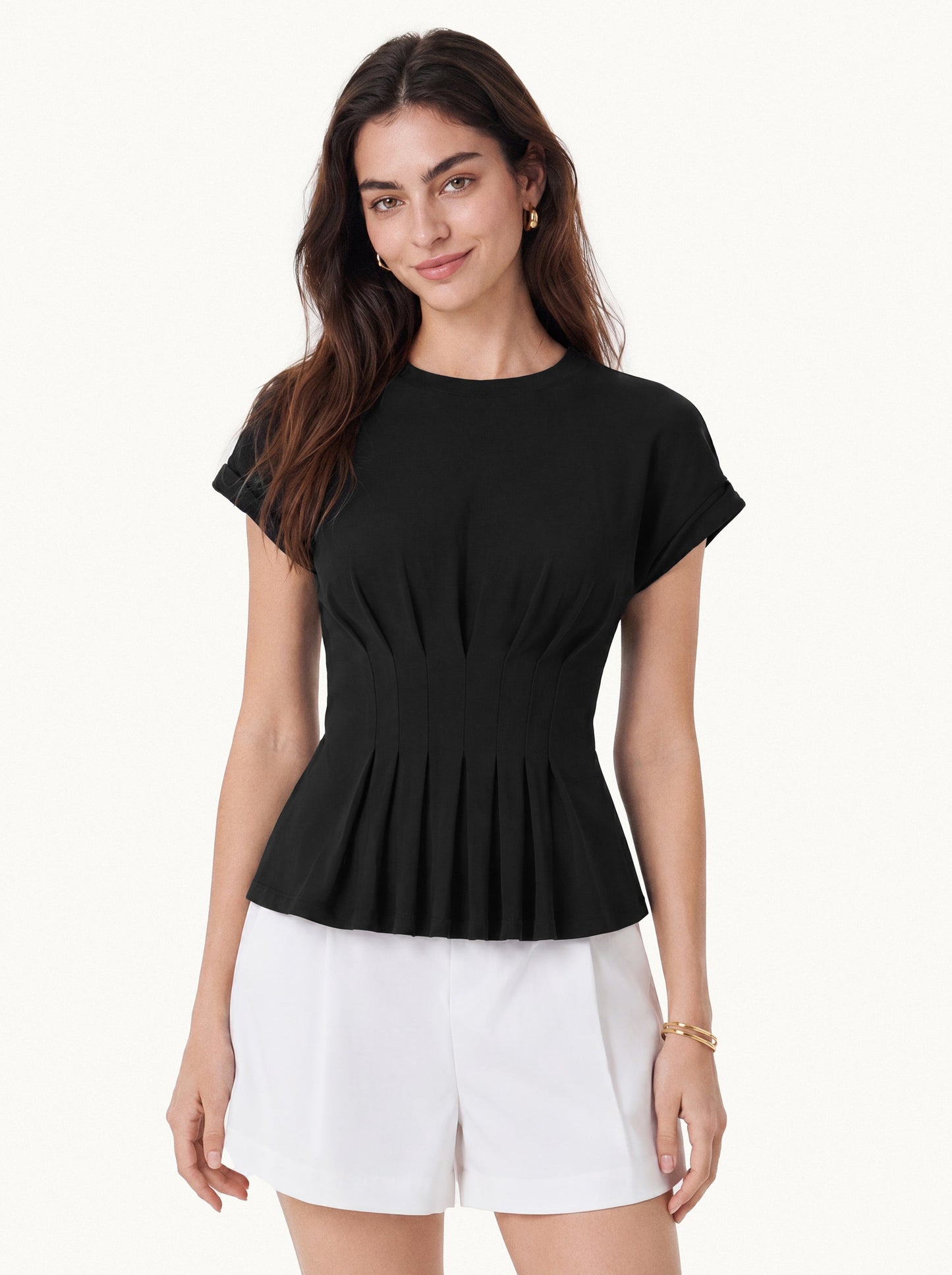 T-Shirt con Arricciatura in Vita
