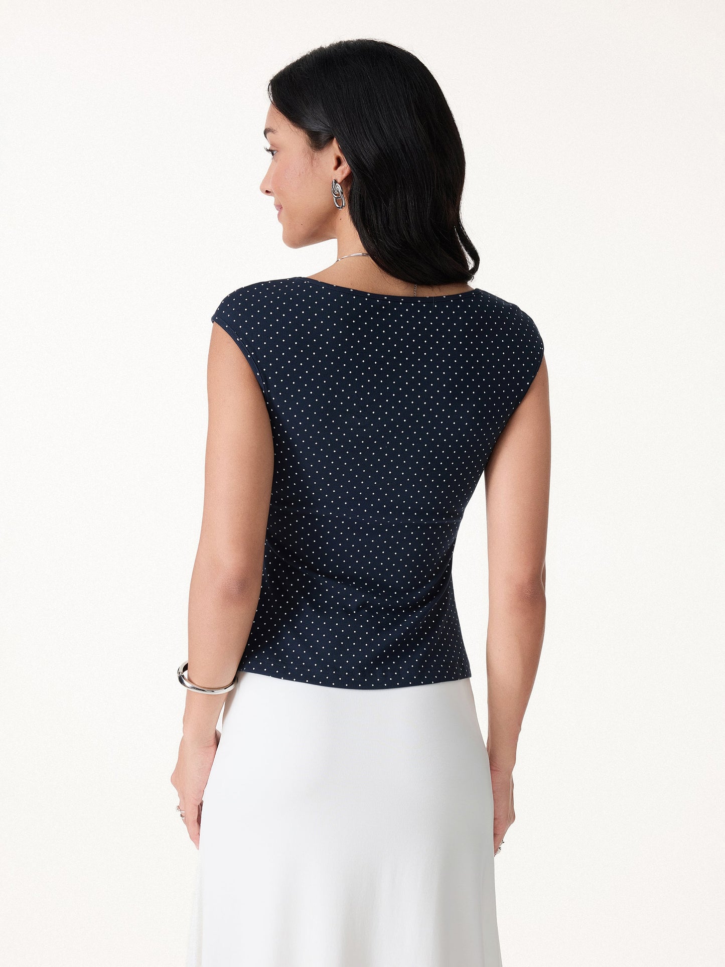 2Pcs Set Square Neck Bra Top & Midi Skirt with Pockets