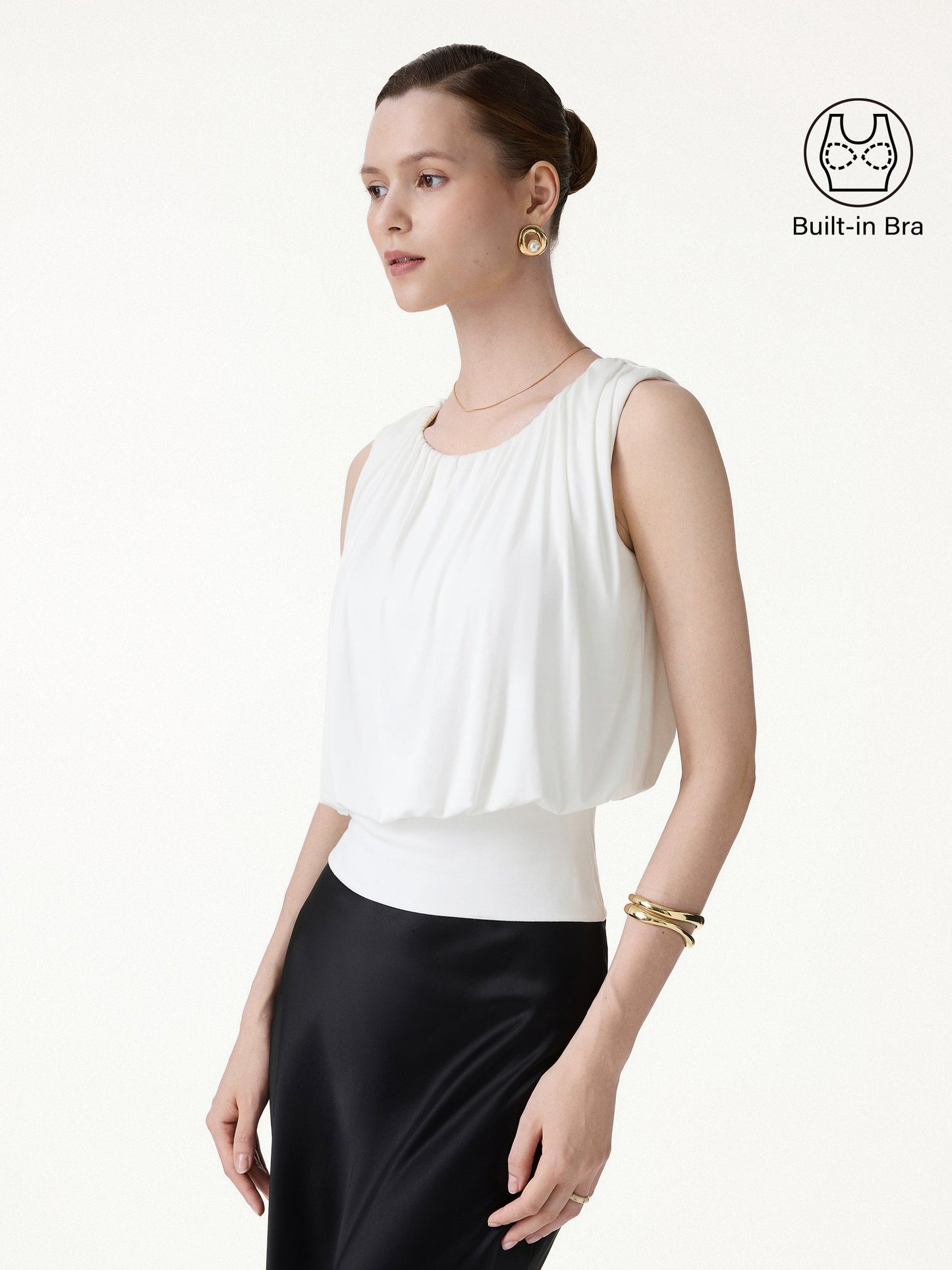 Gathered Sleeveless Bra Top