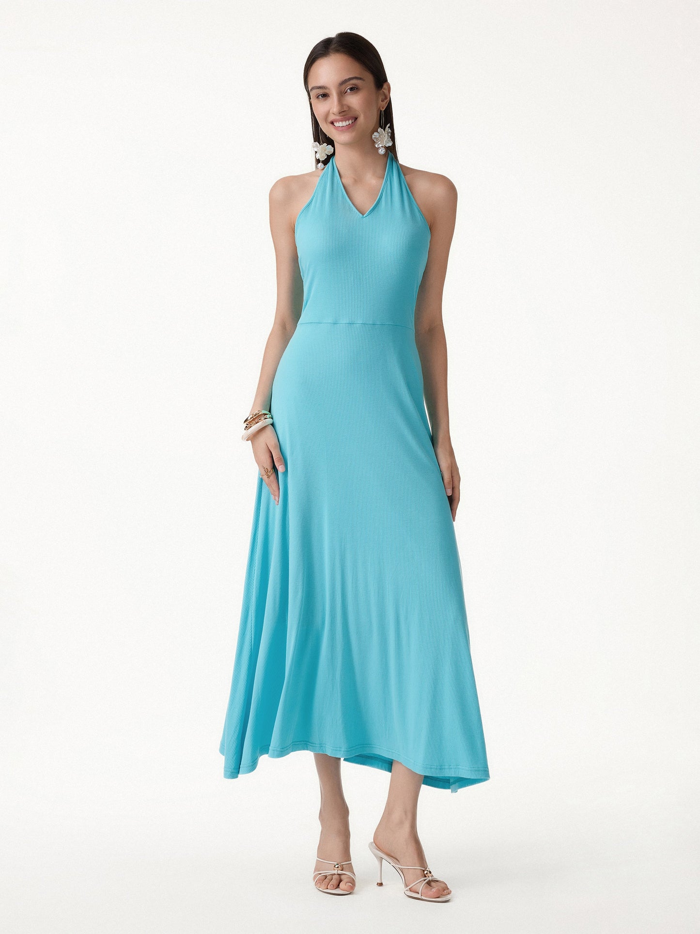 Abito Midi Halter a Trapezio