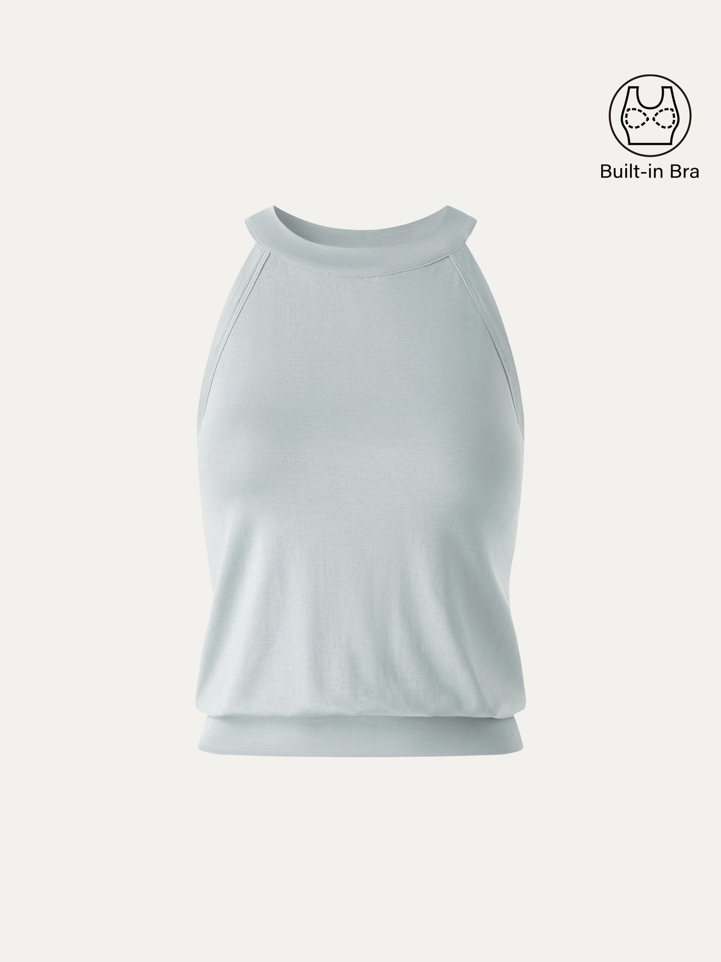 Halter Neck Banded Hem Bra Tank
