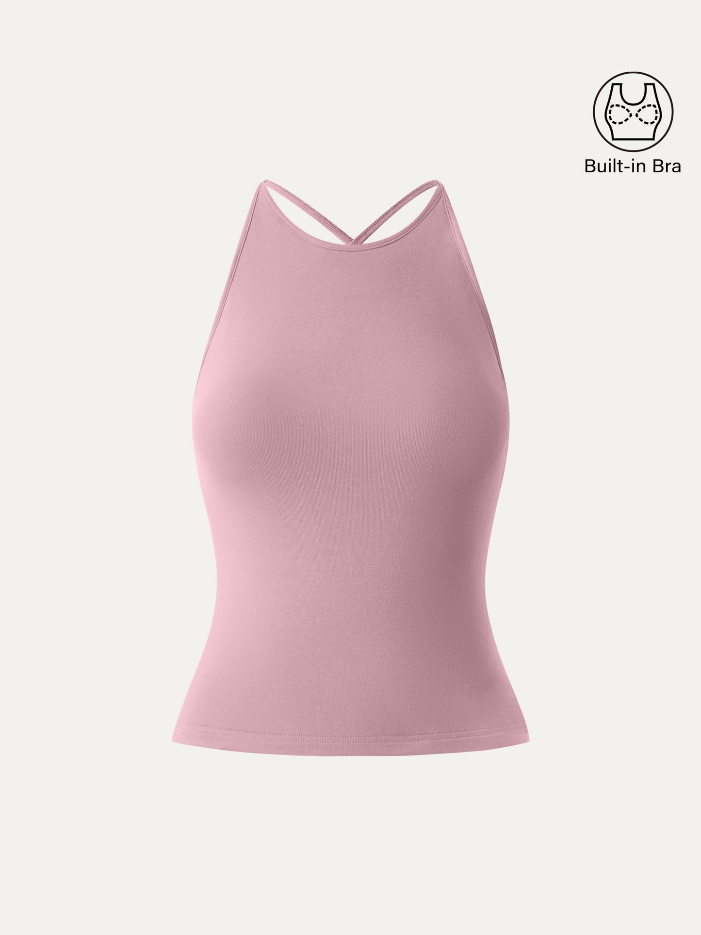 SkinKiss Round Neck Cross-Back Bandless Bra Top
