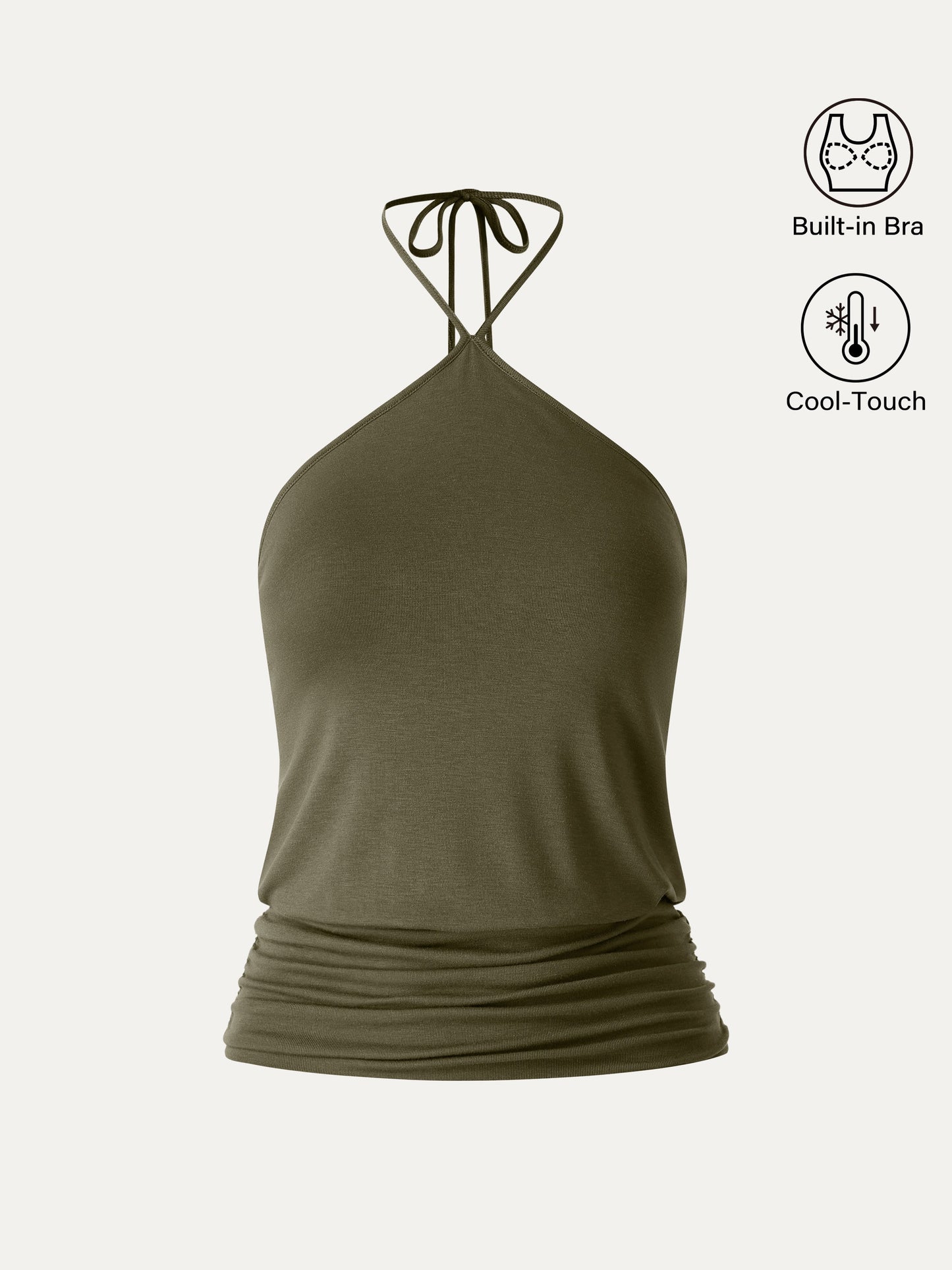 Top Halter con Orlo Arricciato