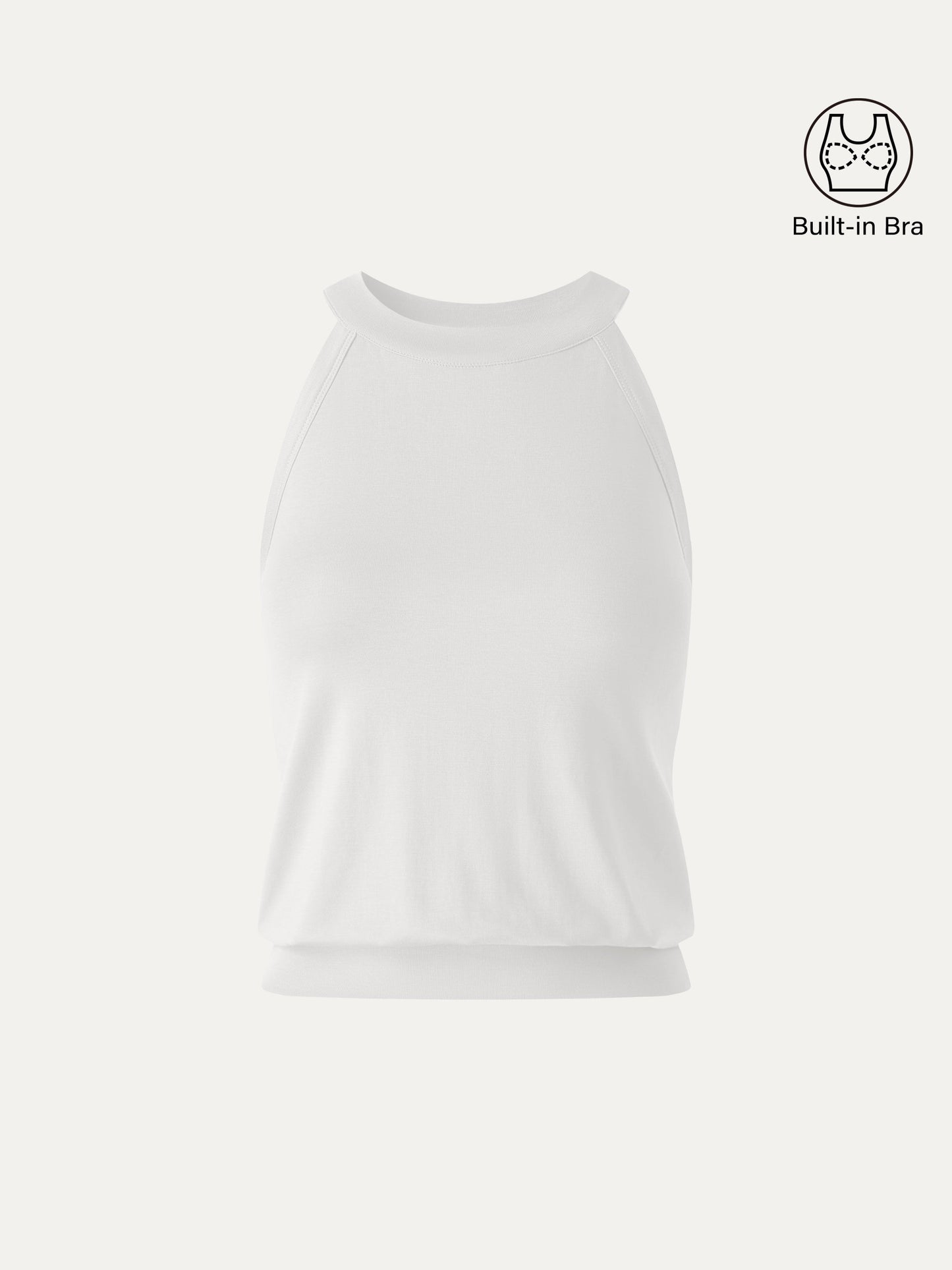 Halter Neck Banded Hem Bra Tank