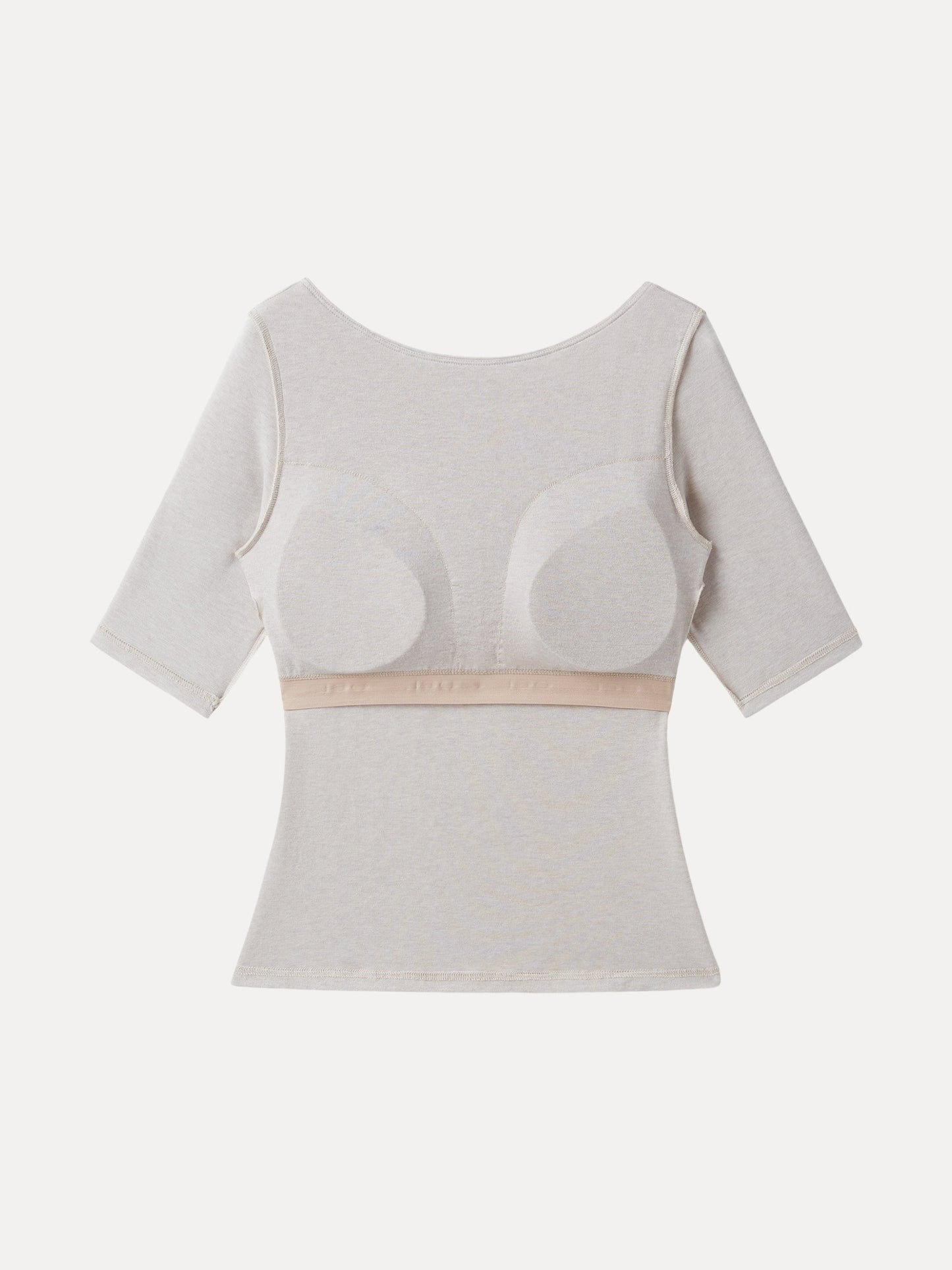 Top in Misto Lyocell e Cashmere a Collo Barchetta