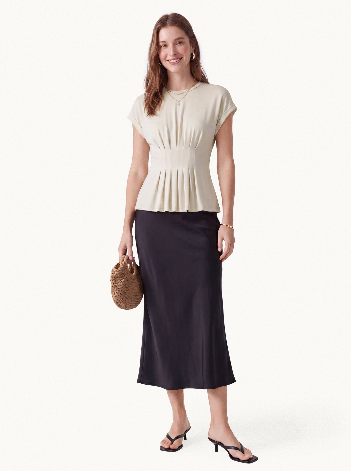 T-Shirt con Arricciatura in Vita