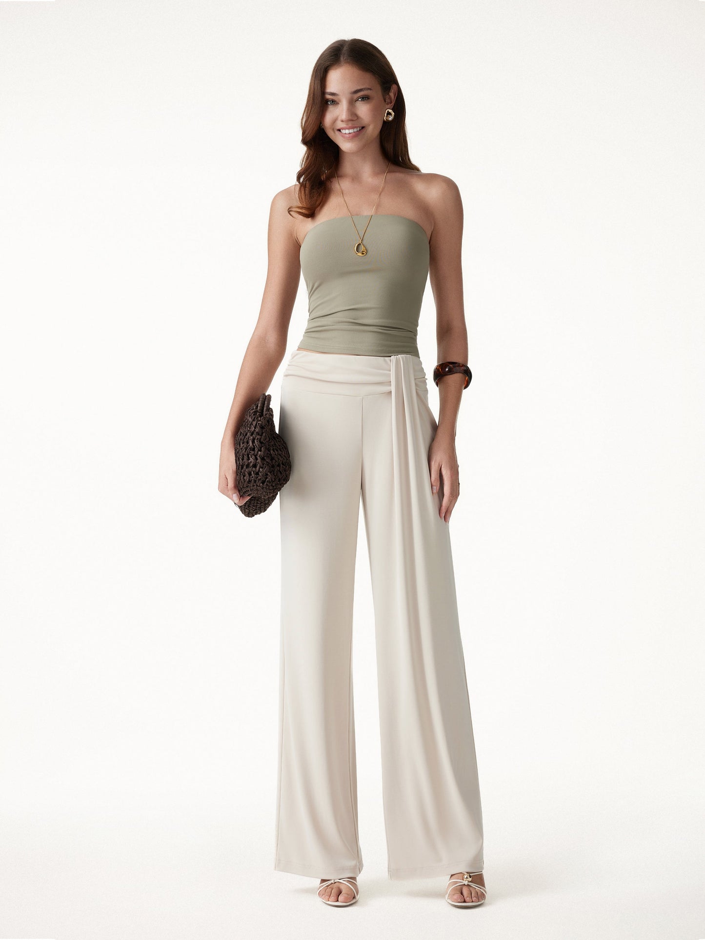Mid-Rise Relaxed Wide-Leg Lounge Pants