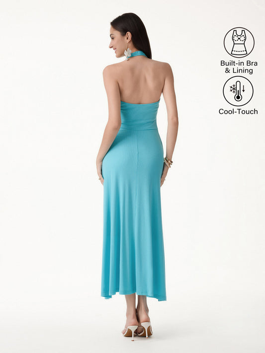 Abito Midi Halter a Trapezio