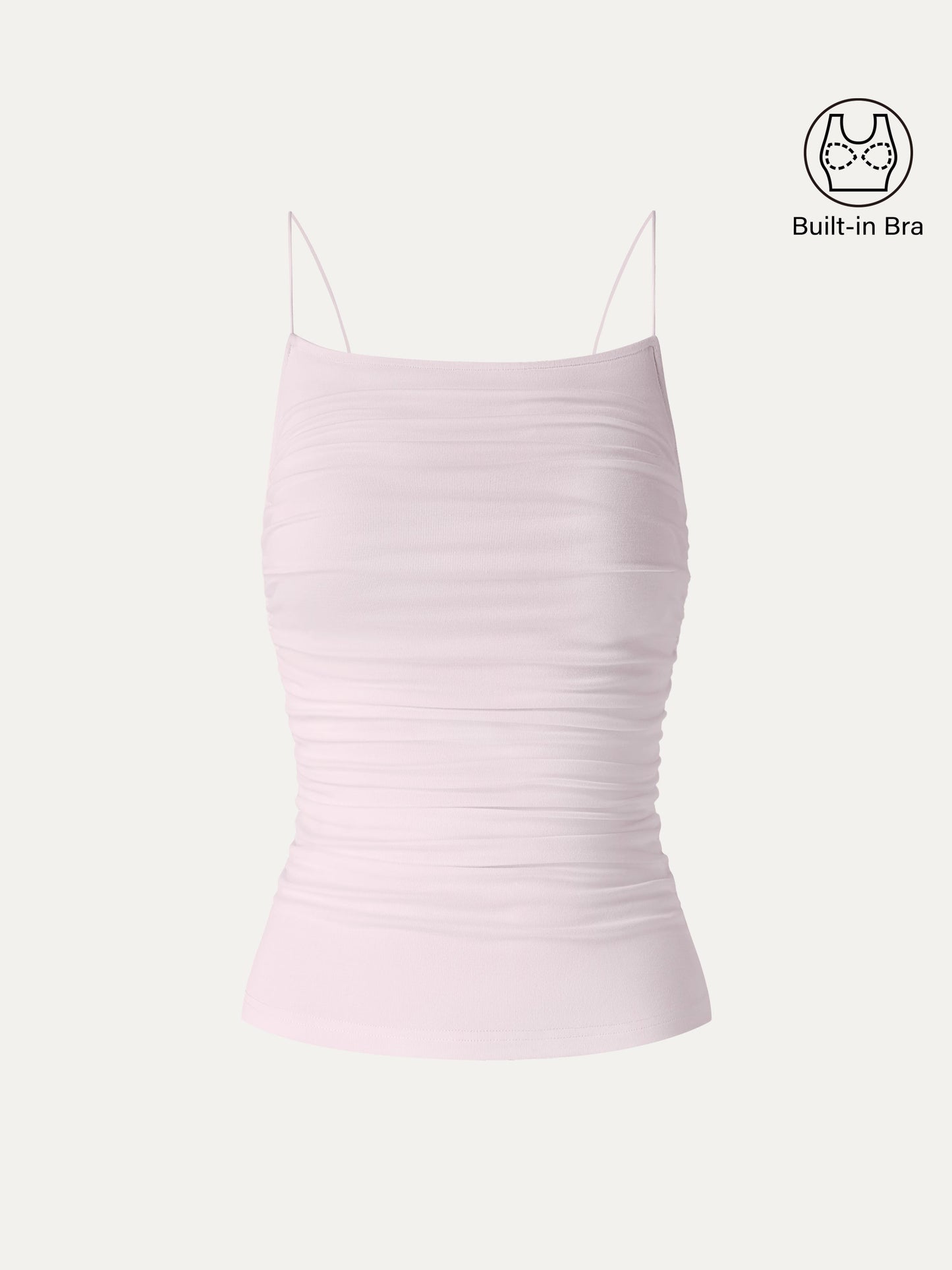 Square Neck Ruched Spaghetti Bra Top