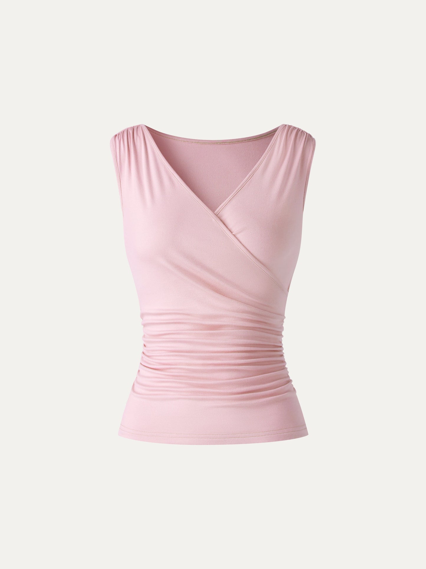 CoolTouch Surplice Neck Gathered Waist Top
