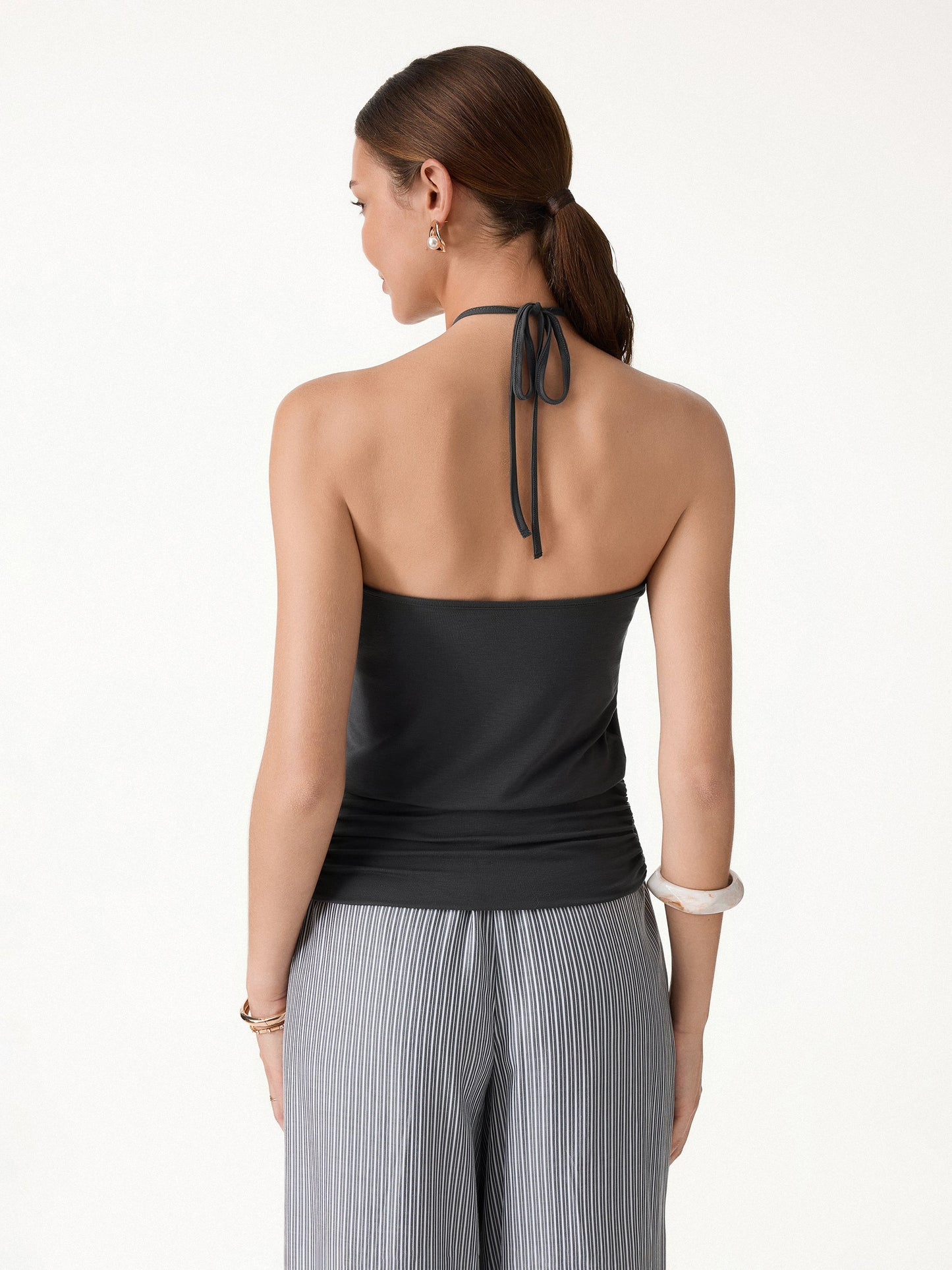 Top Halter con Orlo Arricciato