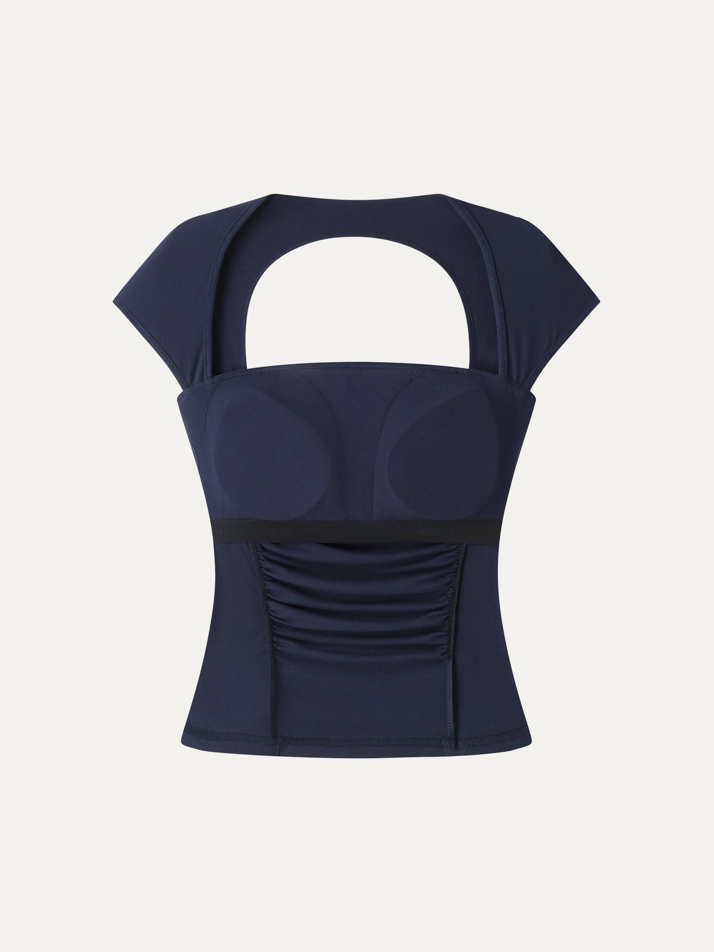 Top a Collo Quadrato con Schiena Scoperta e Arricciature