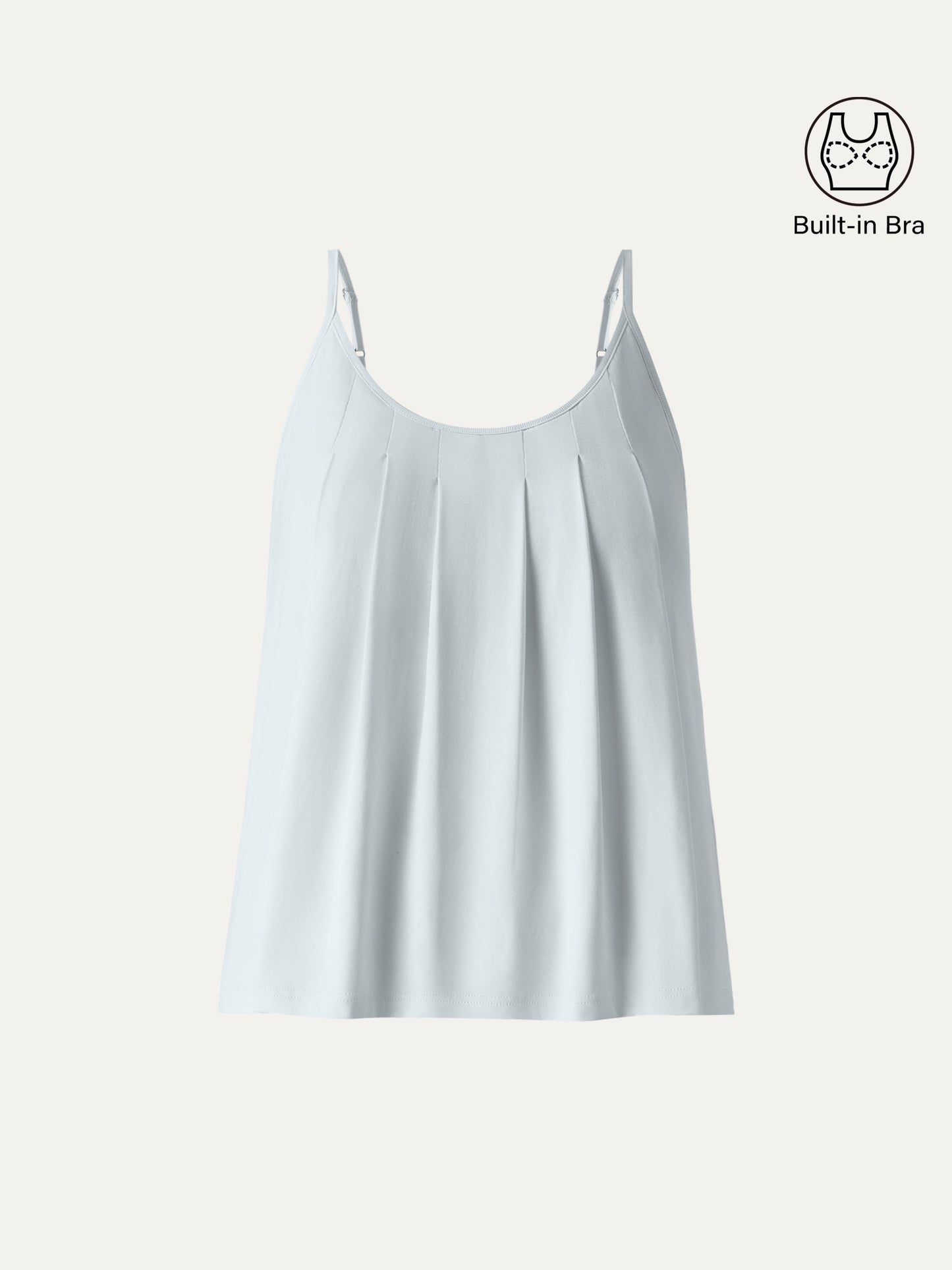 U-Neck Pleated Spaghetti Bra Tank