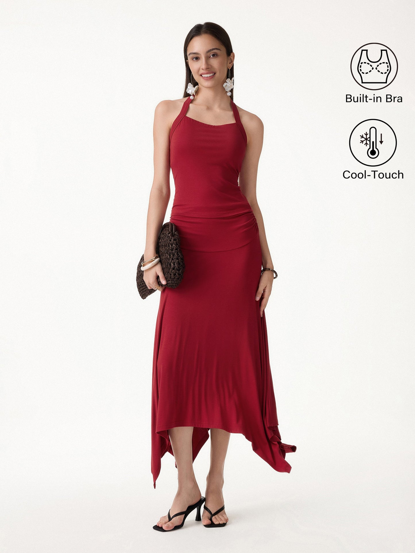 Set 2 Pezzi: Top Halter e Gonna con Orlo a Fazzoletto