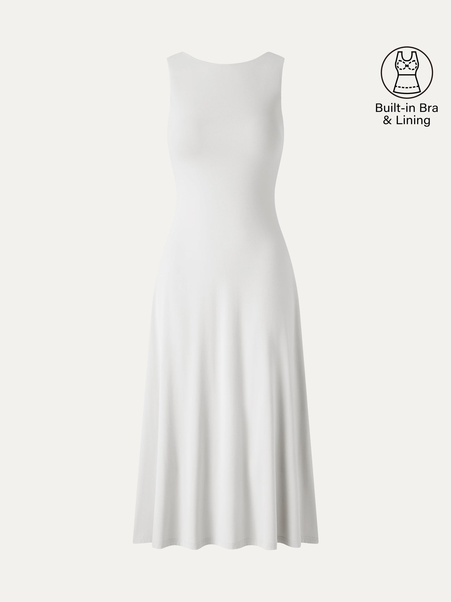 SkinKiss Boatneck Open-Back Flowy Midi Bra Dress