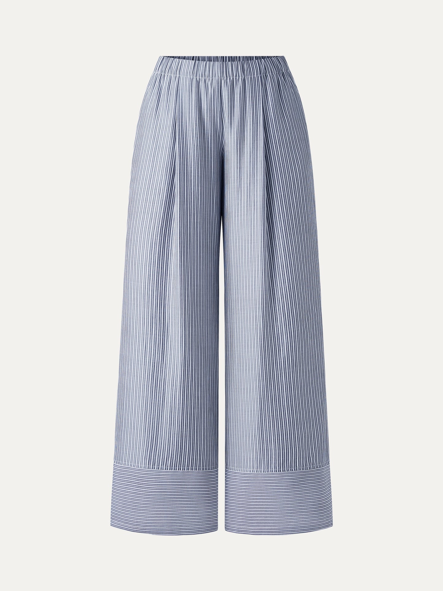 Summer Poplin High-Rise Wide Leg Pants with Pockets