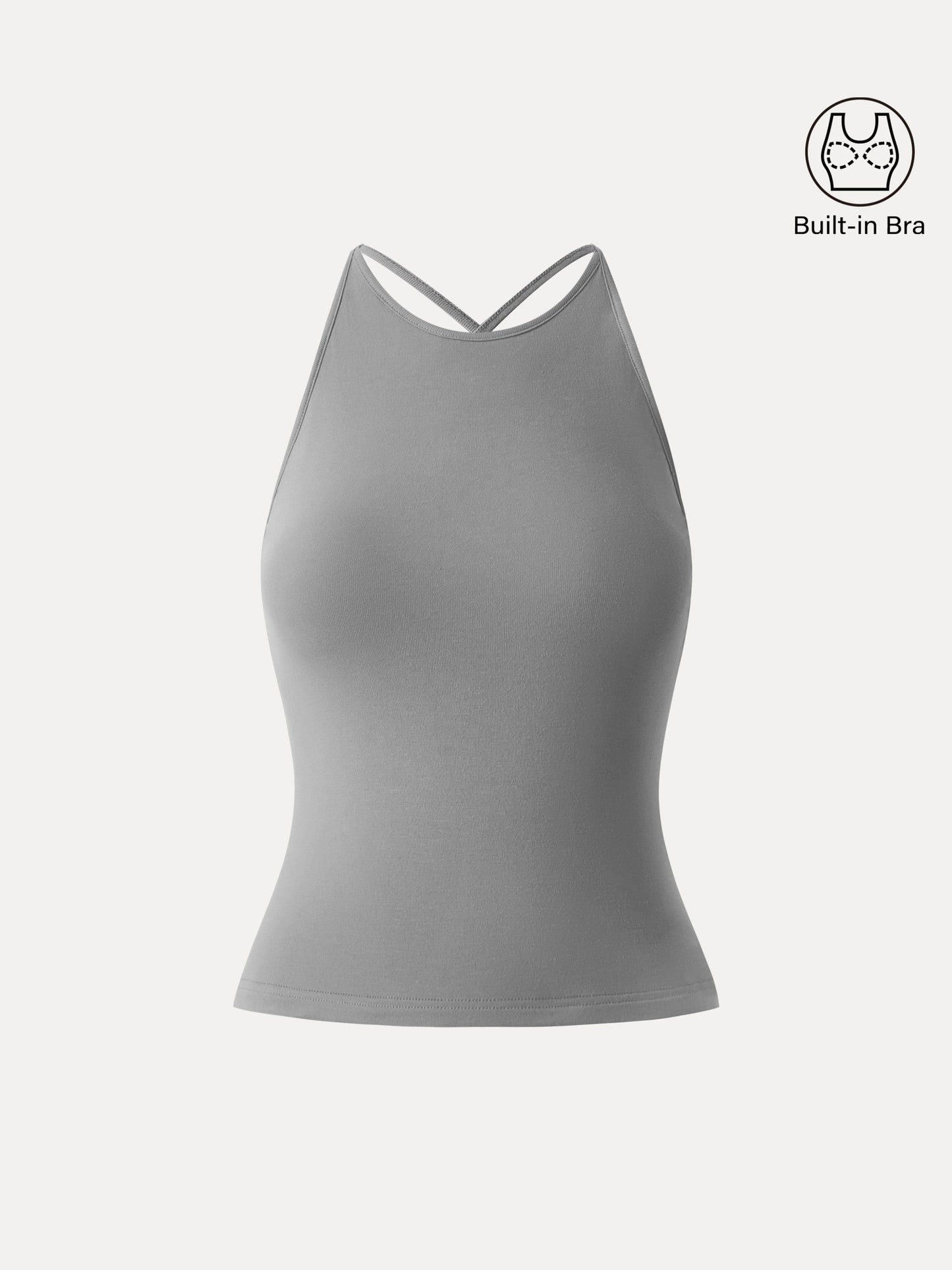 SkinKiss Round Neck Cross-Back Bandless Bra Top