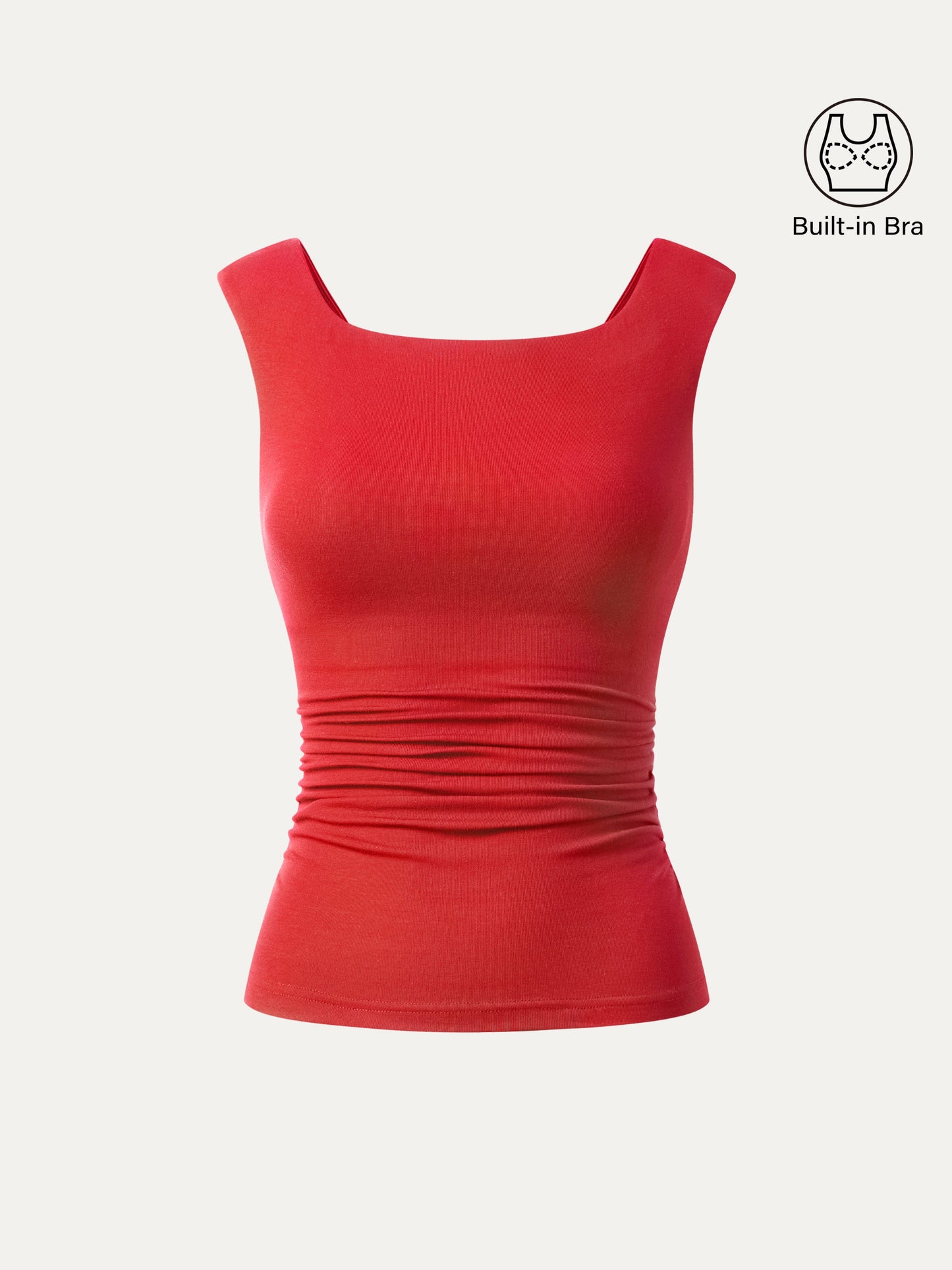 Boatneck Low Back Gathered Bra Top