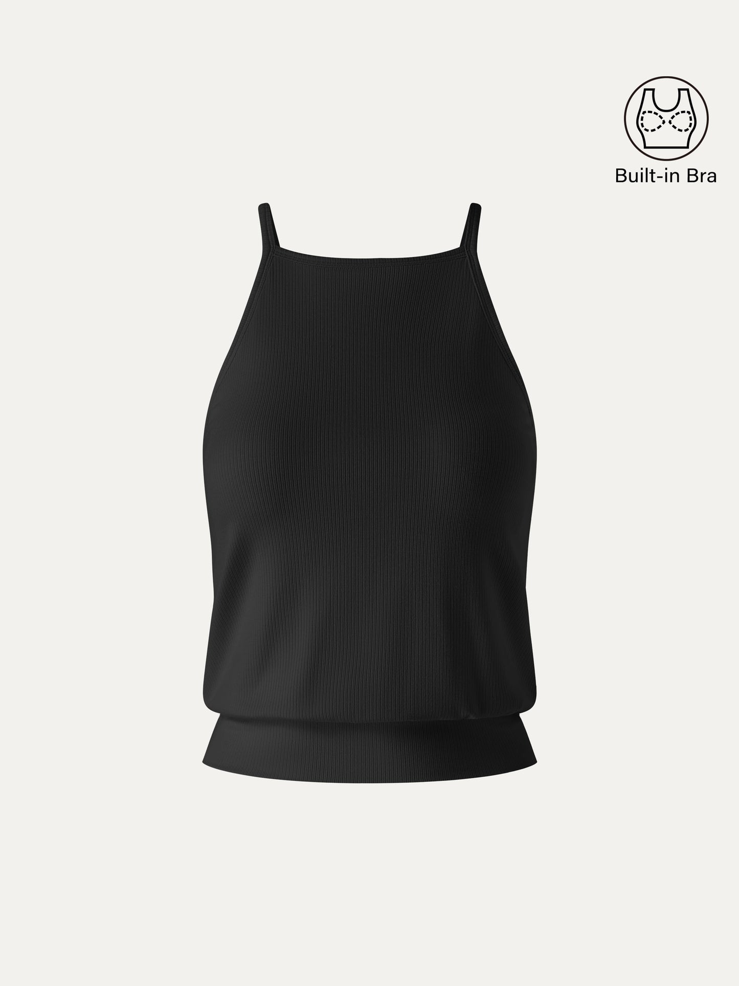 CoolTouch High Square Neck Banded Hem Bra Top