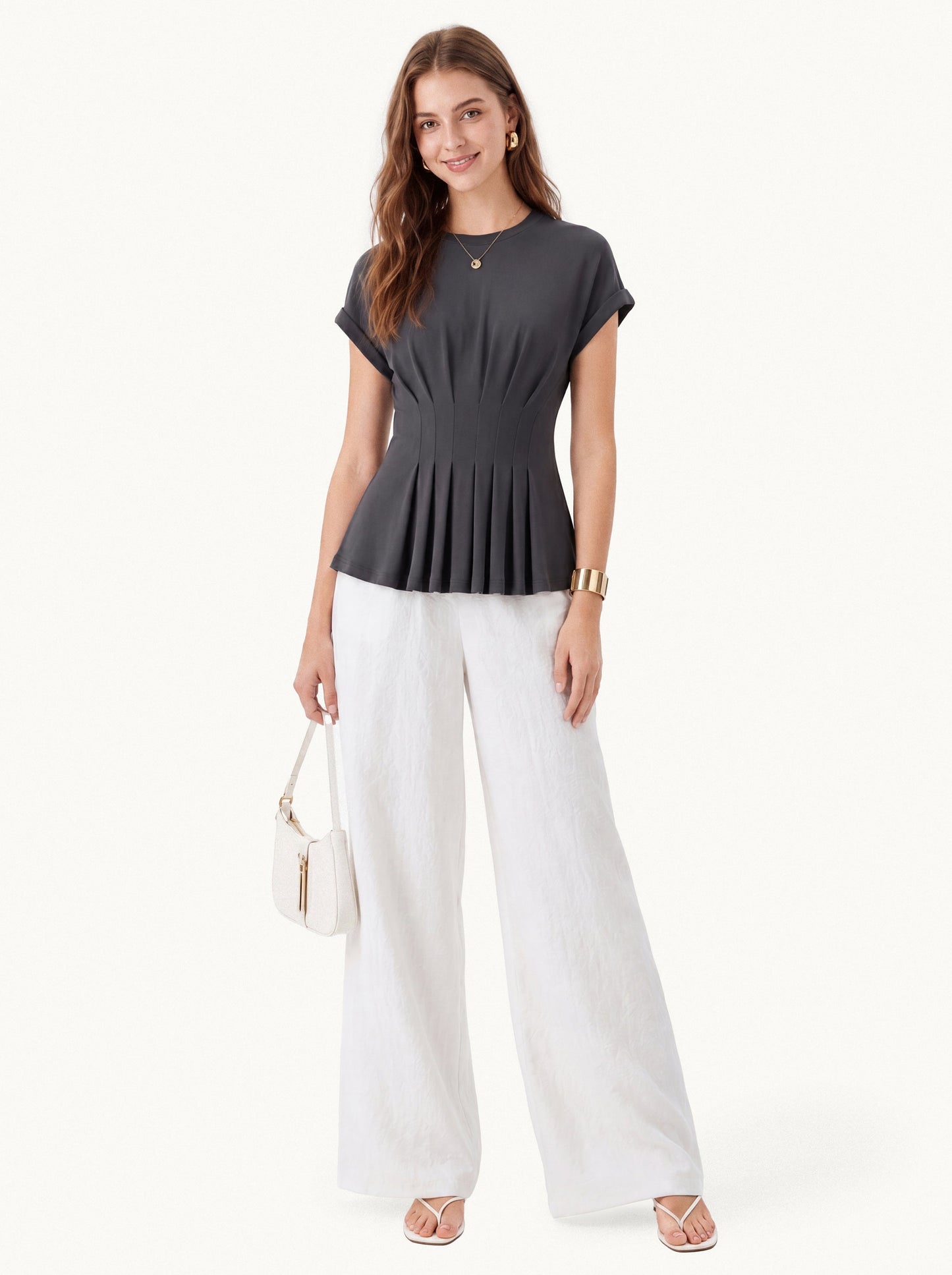 T-Shirt con Arricciatura in Vita