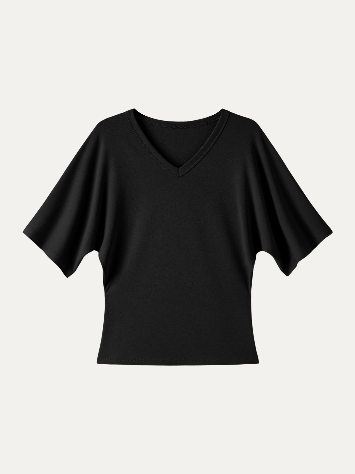 Viscose Cotton V-Neck Waist-Defining Summer Tee