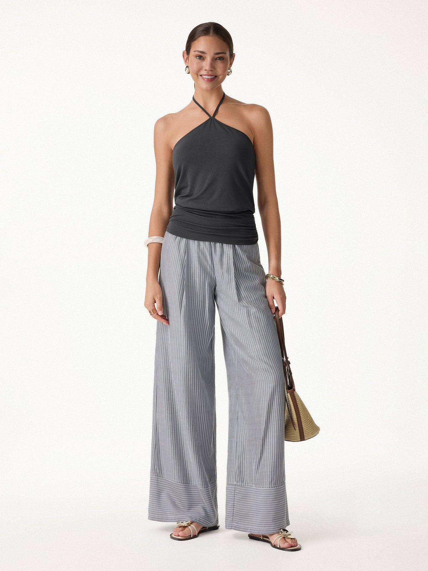 Top Halter con Orlo Arricciato
