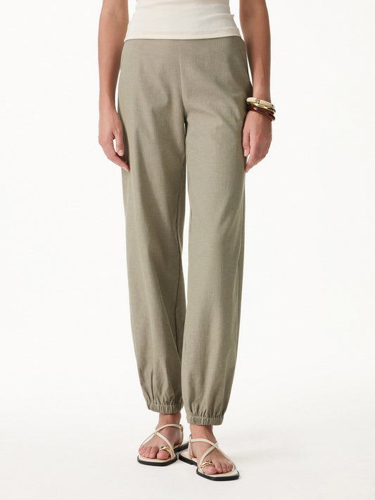 Pantalone Jogger Effetto Lino a Palloncino