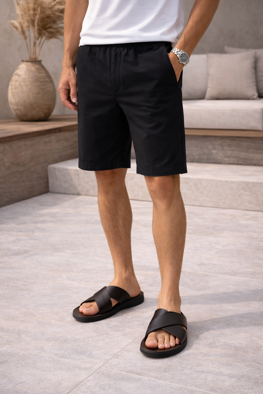 Men's Slide Sandals | Cross Strap Open Toe