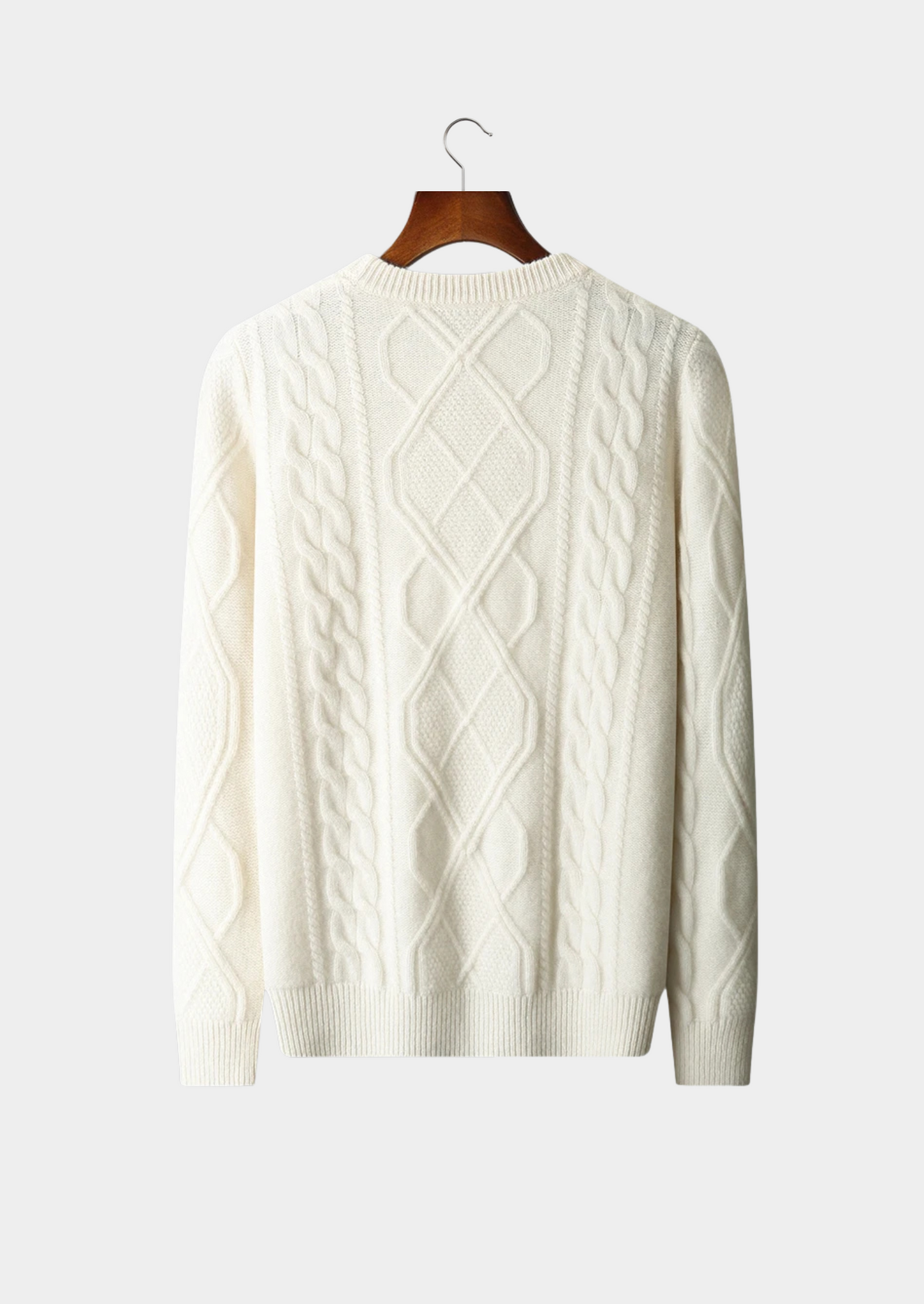 Men's Cable Knit Crew Neck Sweater - Cozy Winter Essential