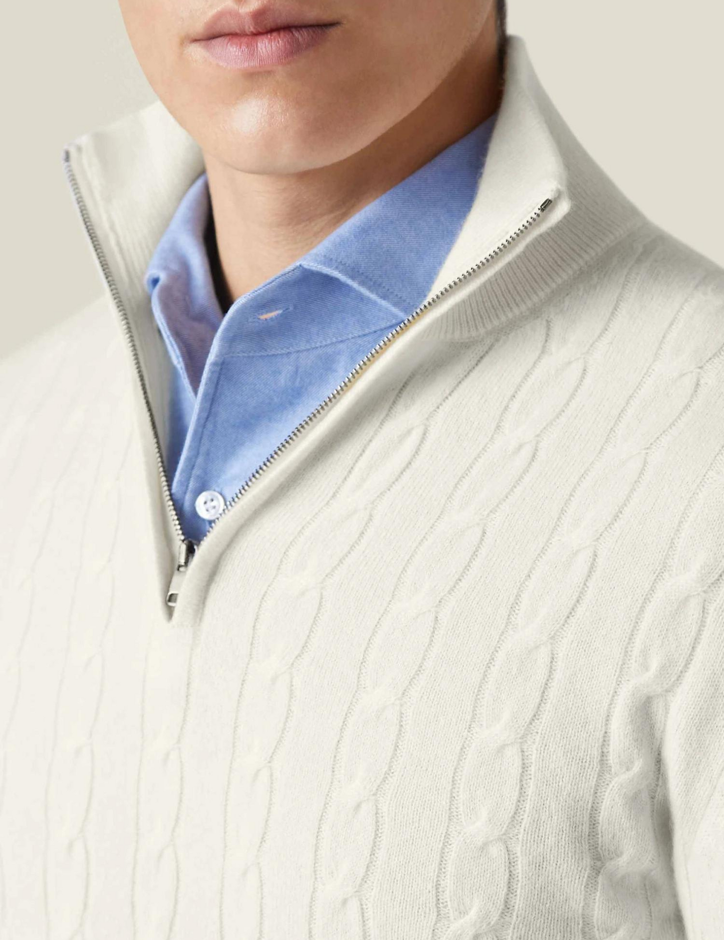 Men’s Cable-Knit Quarter-Zip Sweater – Stylish Knitwear for Every Occasion