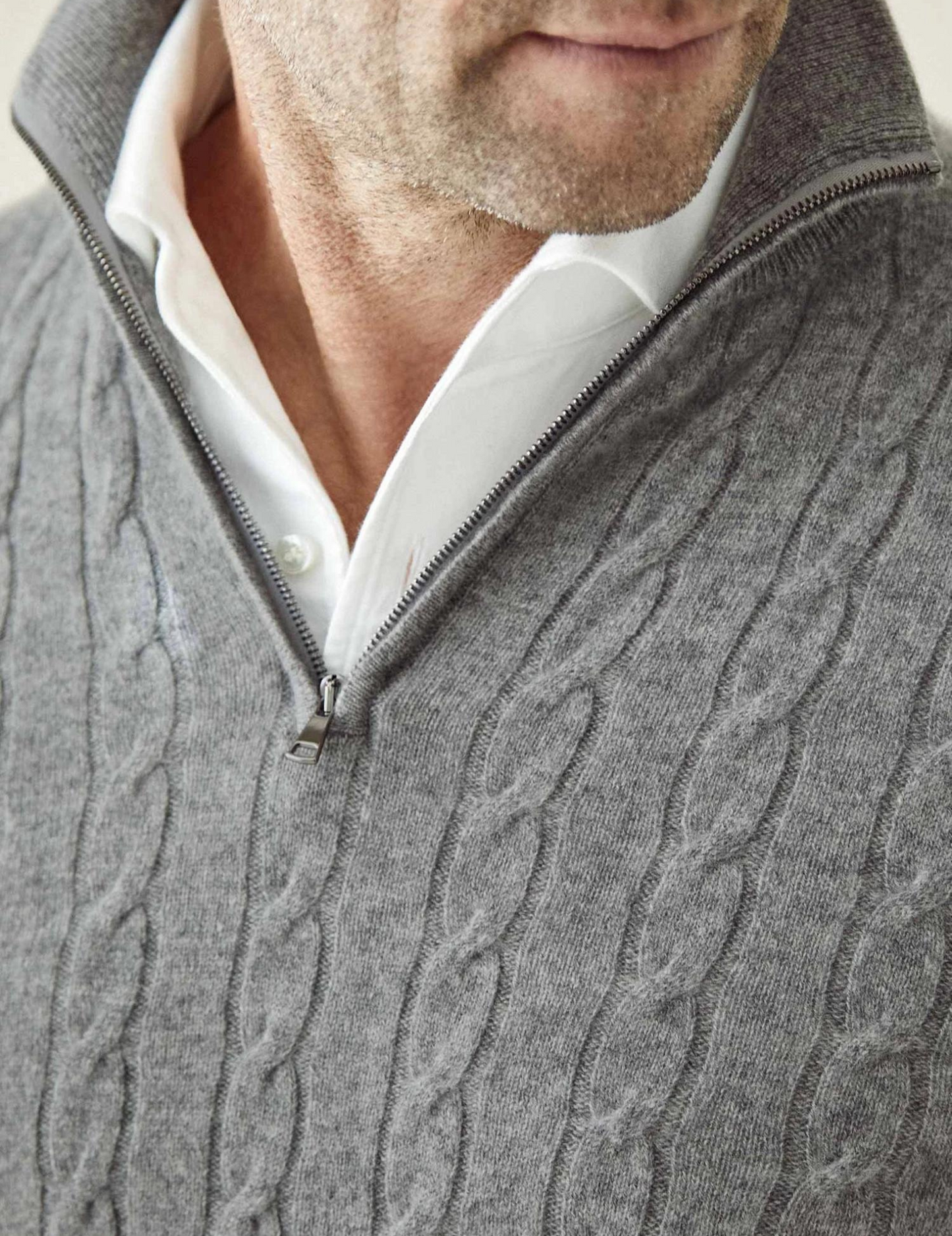 Men’s Cable-Knit Quarter-Zip Sweater – Stylish Knitwear for Every Occasion